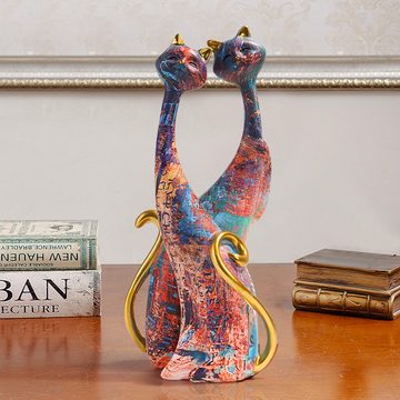 HAMÖWO Dekoobjekt Katze Statue Ornamente Katzenskulptur Dekoration,Für Haus Zimmer Dekor