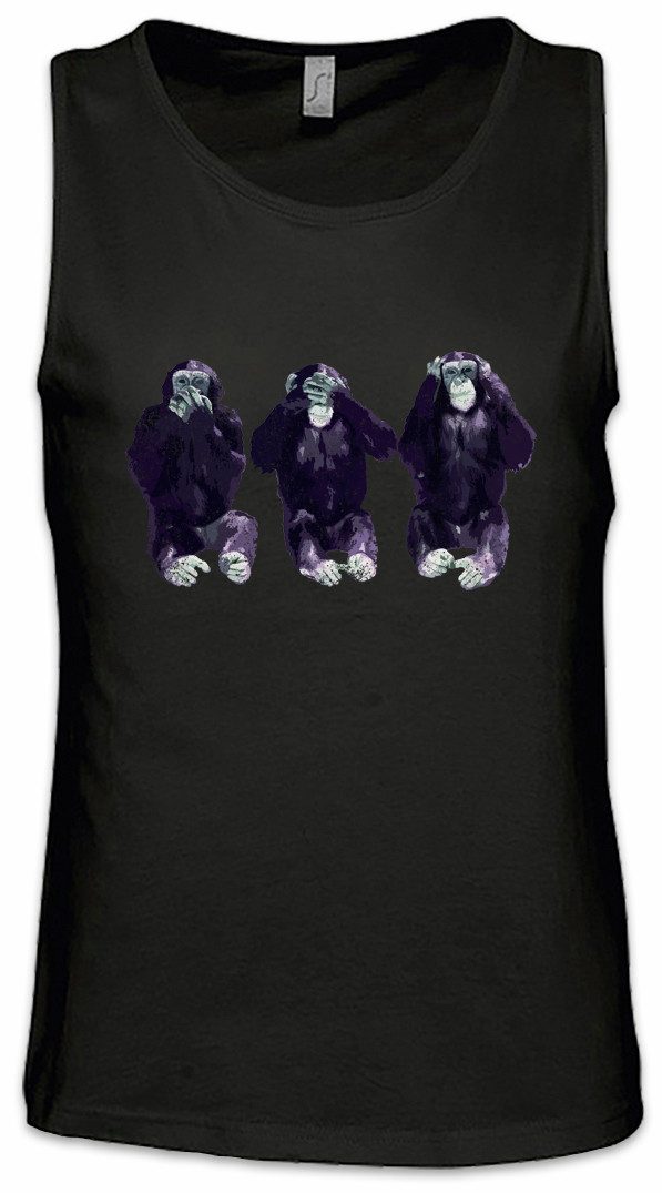 Urban Backwoods Tanktop See No Hear No Speak No Apes Ärmelloses T-Shirt Mafia Mob Mobster Gangster Omerta Gorilla Nicht
