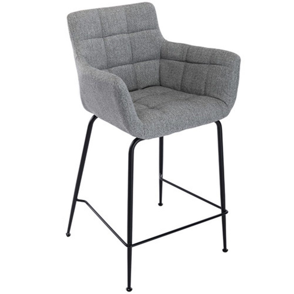 Barhocker 2 St Barstuhl aus Handtuchstoff, Tresenhocker mit Metallbeinen