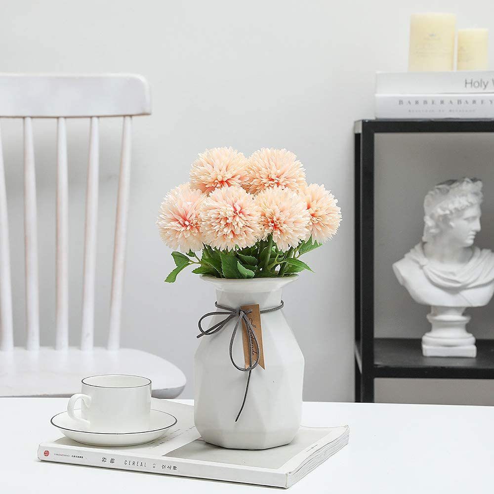 Pompon Jormftte Orange Kugel, Künstliche Kunstblume Blumen,Seide Hortensie