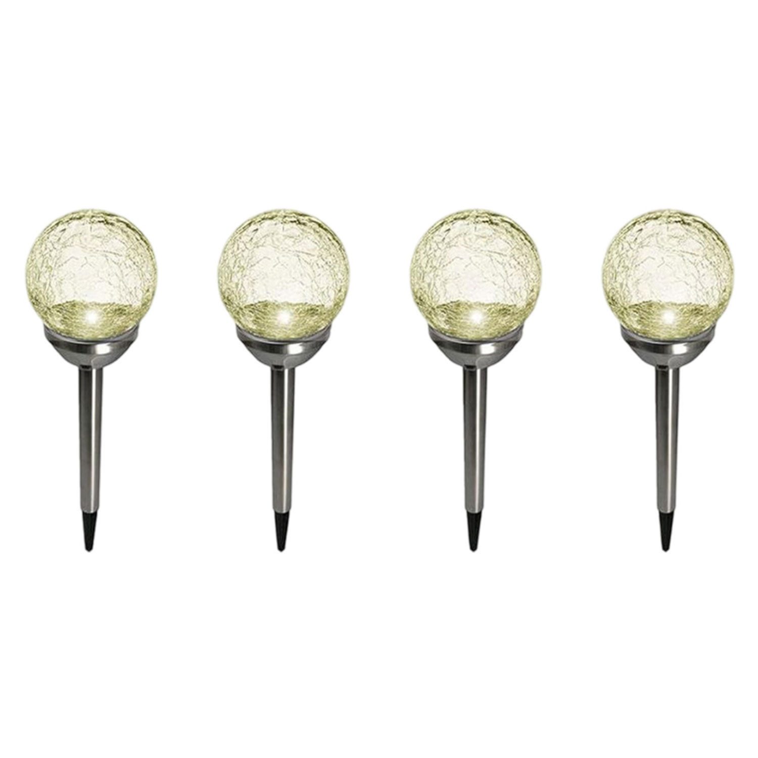 Fachhandel Plus LED Solarleuchte Kristallglas Crackle-Glas günstig online kaufen