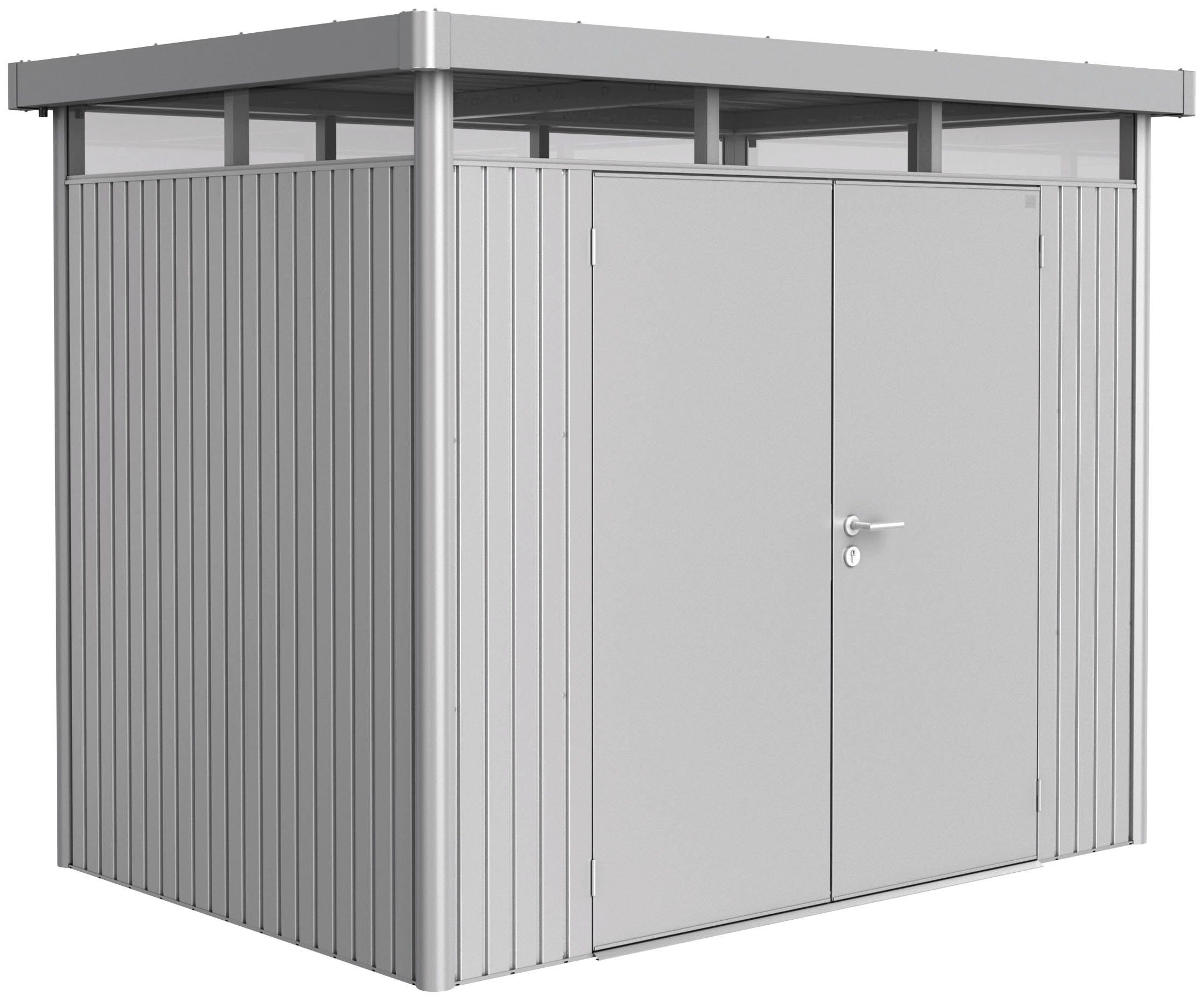 premium Biohort Gerätehaus HighLine Gr. H2, 275x195 cm, silber-metallic BxT