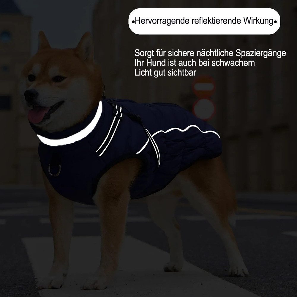 Ledander Hundemantel wasserdichter Hundemantel,warme Hundejacke, reflektierende, Winterjacken & Wintermäntel für kleine,mittelgroße und große Hunde