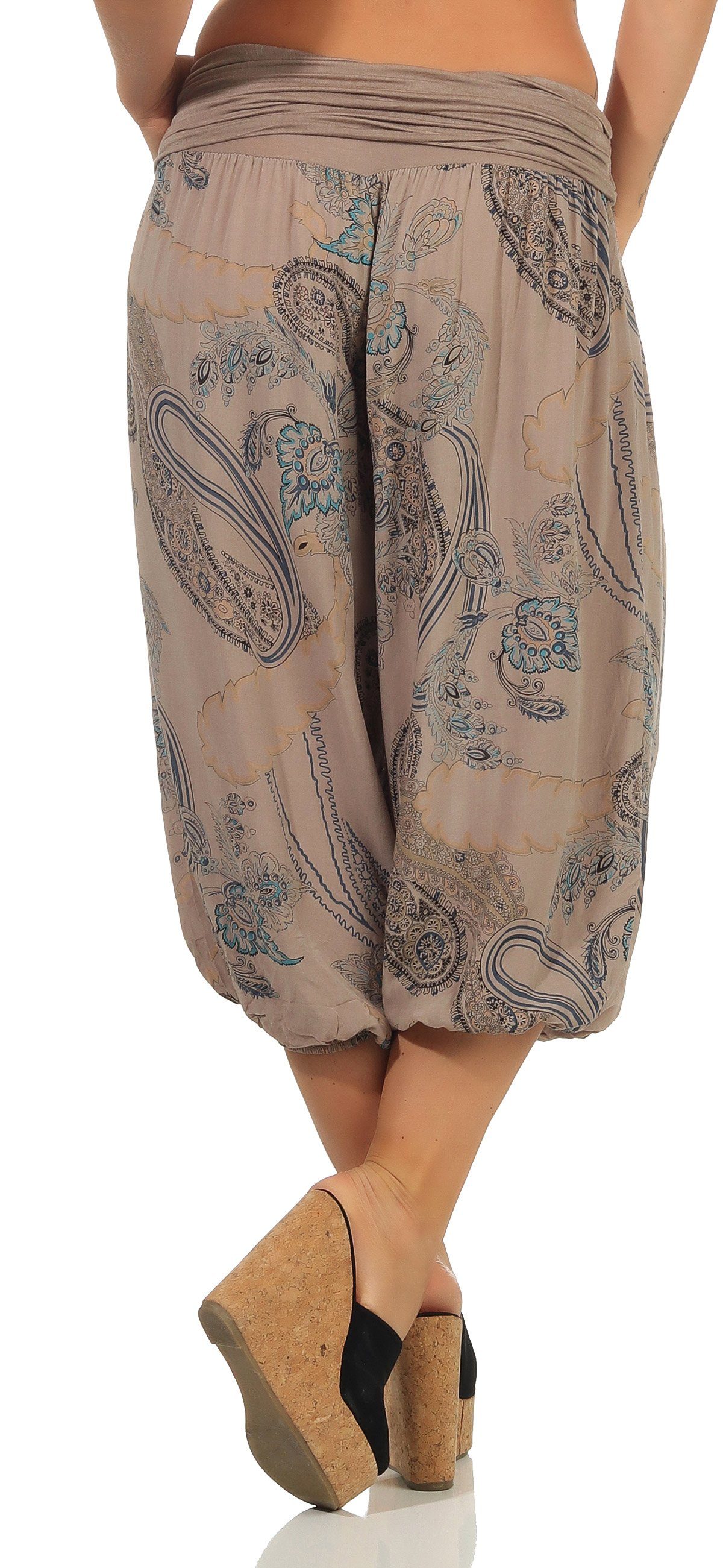 malito more than fashion Haremshose malito Damen kurze Aladinhose mit Print, Haremshose zum Tanzen, kurze Pluderhose mit Allover Print – Bild 3 von 3