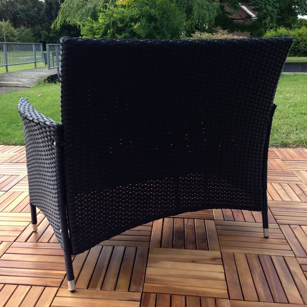 Mucola Gartenbank Gartenbank Sitzbank Polyrattan Schwarz günstig online kaufen