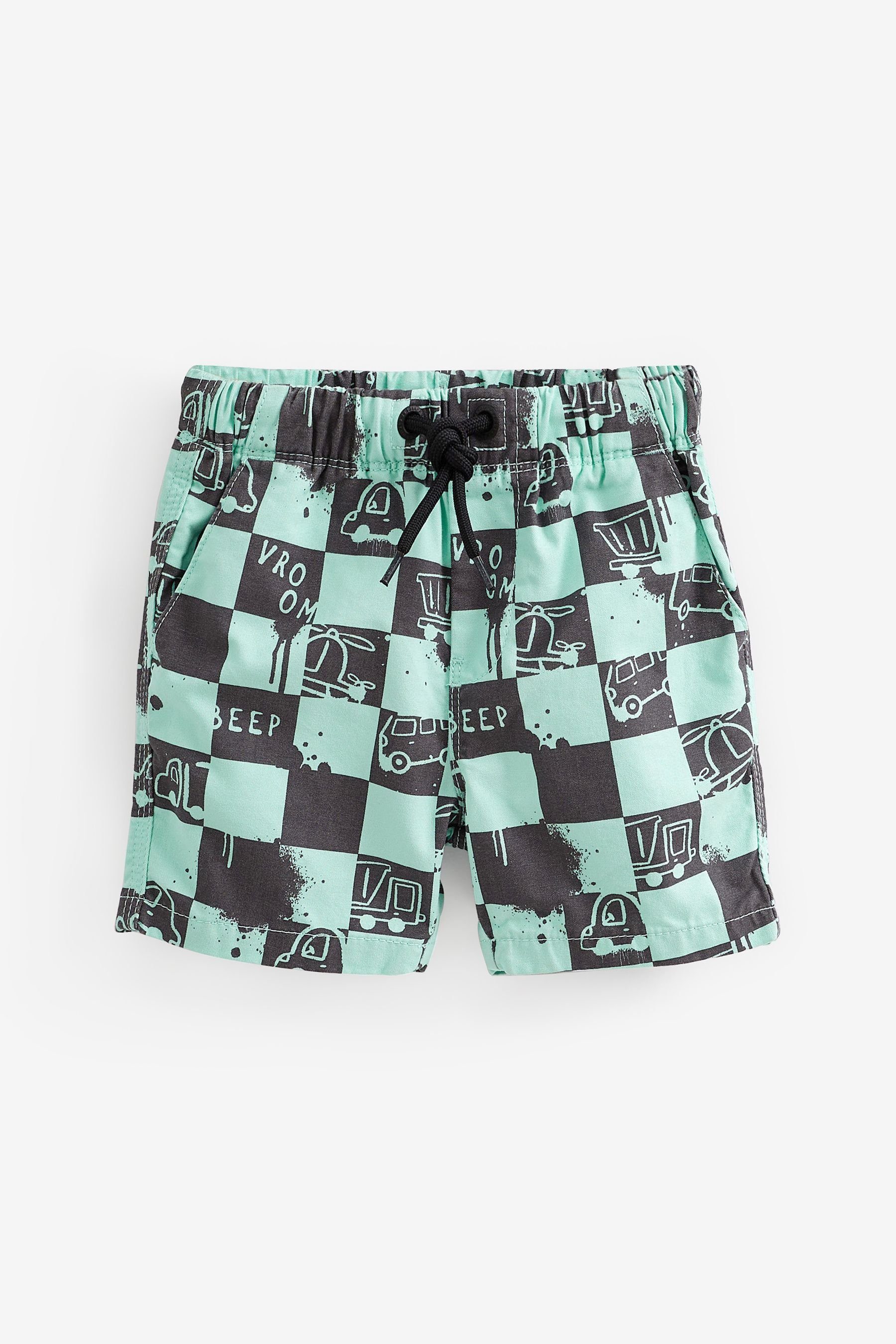 Next Shorts Schlupfshorts (1-tlg) Aqua Blue Checkerboard | Shorts