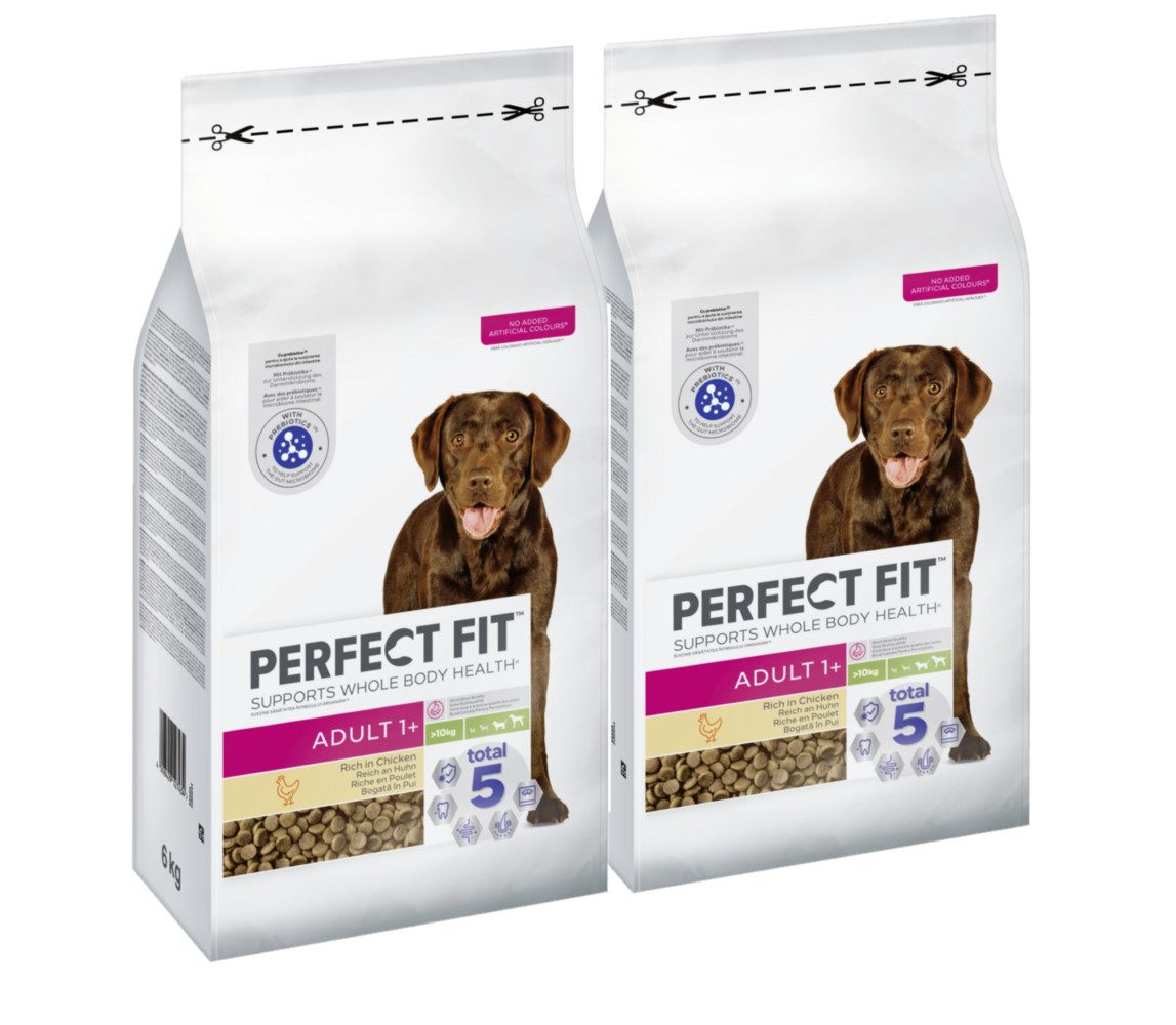 Perfect Fit PERFECT FIT™ Hundefutter Trockenfutter Adult >10kg Huhn 2 x 6kg, Trockenfutter für: Hunde