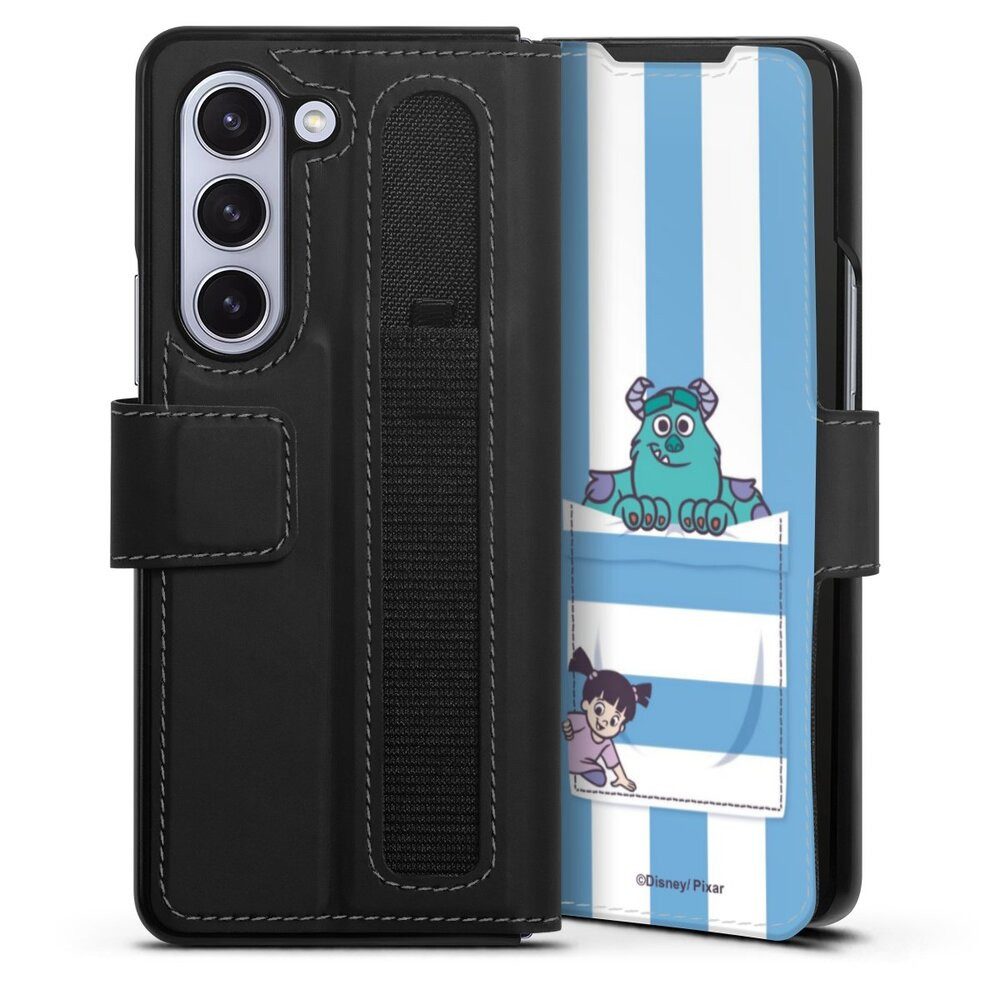 DeinDesign Handyhülle Disney Pixar Die Monster AG Fanartikel Monster AG Striped Pattern, Samsung Galaxy Z Fold 5 Hülle Handy Flip Case Wallet Cover