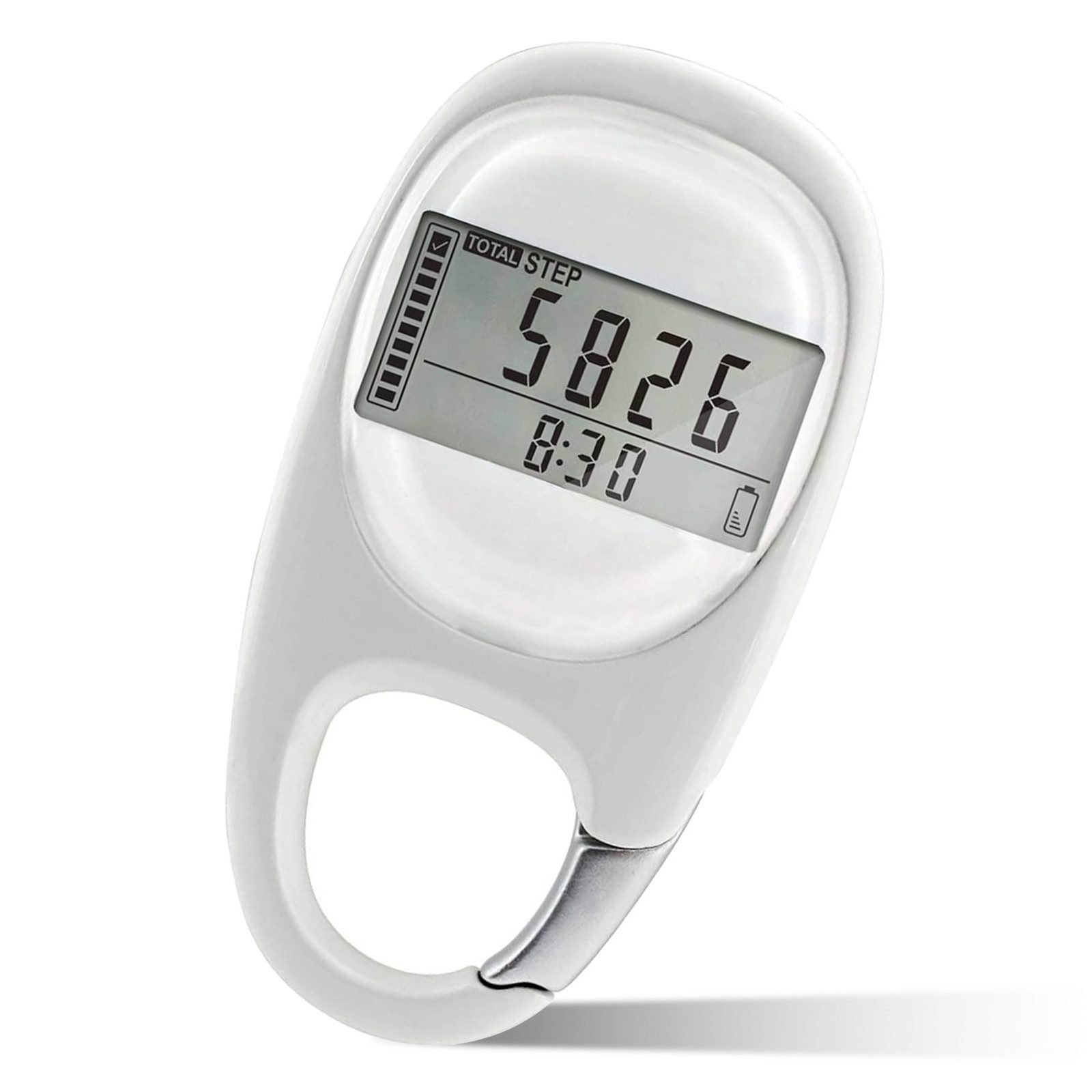 Schrittzähler 3D Pedometer mit Schlafmodus & Clip (Wasserdicht, Lange Akkulaufzeit)