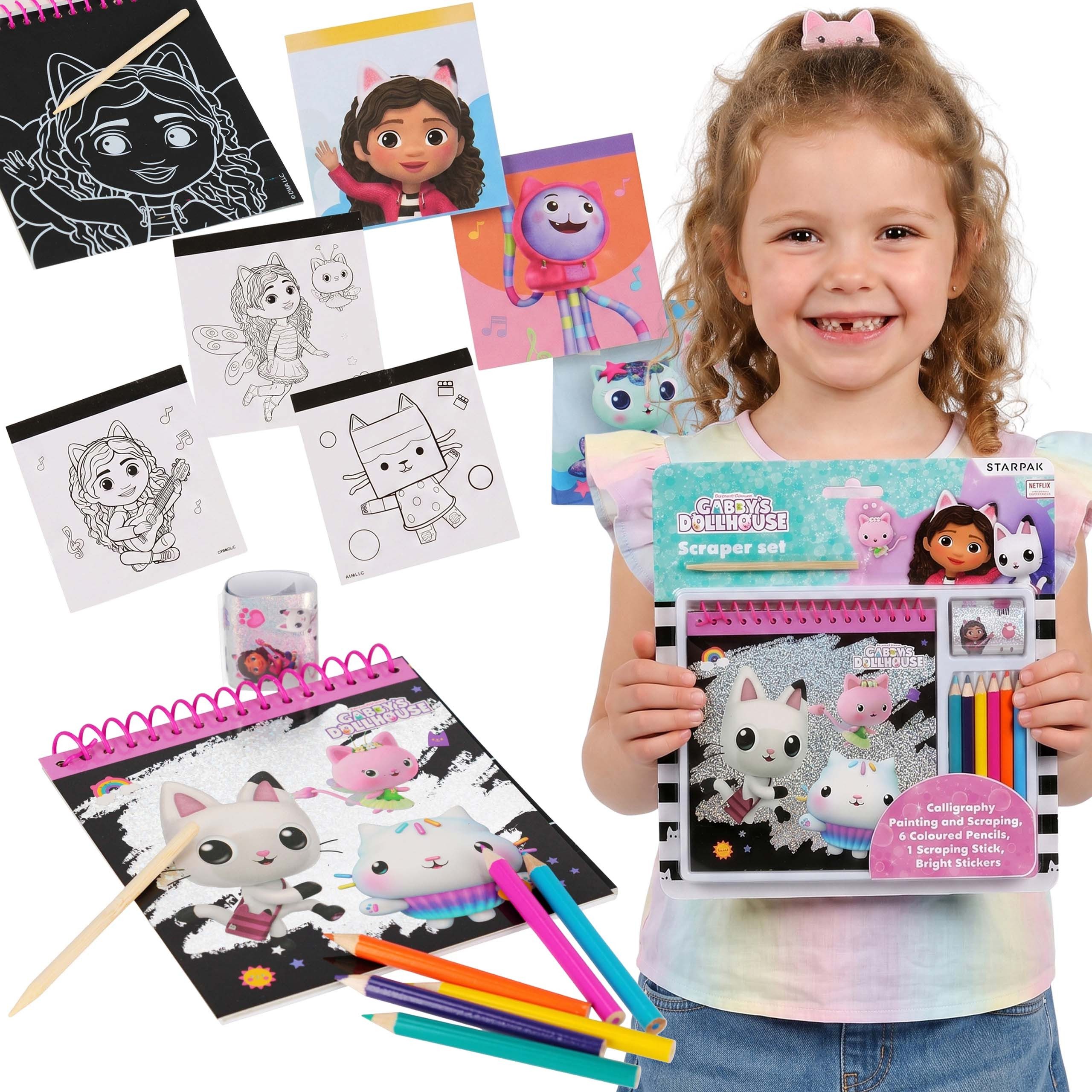 Kreativset Gabby's Dollhouse Kreativset Rubbelbilder Malvorlagen Mädchen