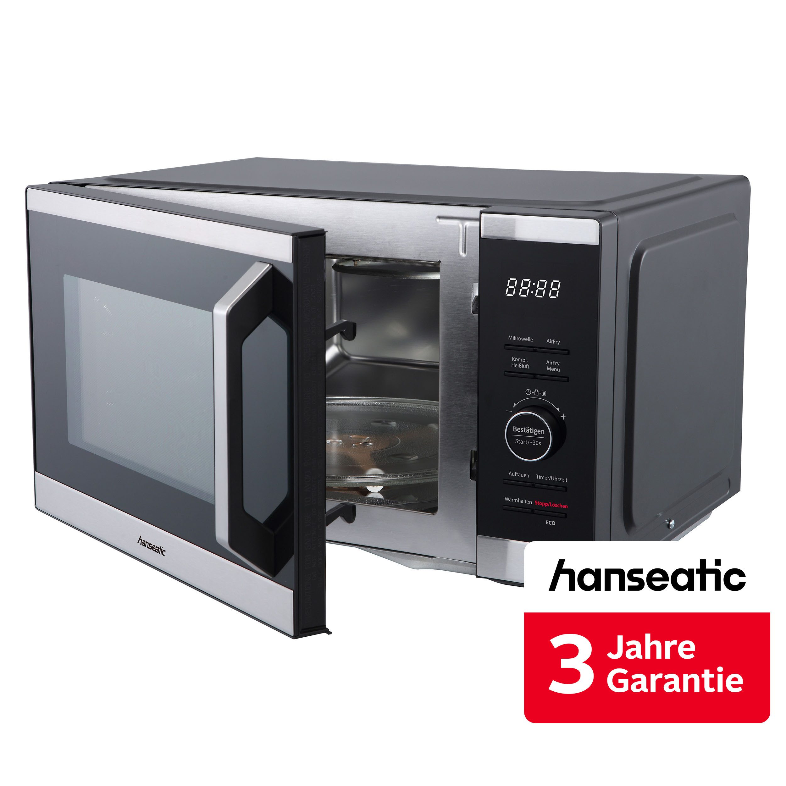 Hanseatic Mikrowelle HM26SB3M, mit Airfry-Funktion, Umluft, Mikrowelle, Heißluft, 26 l, inkl. 3 Jahre Herstellergarantie