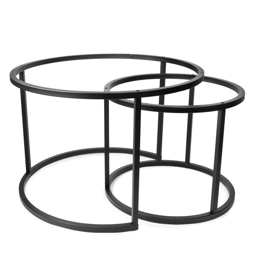 Prima-Online Tischgestell Rund Tischgestell Metallgestell Ø70 + Ø50cm Schwarz ohne Tischplatte