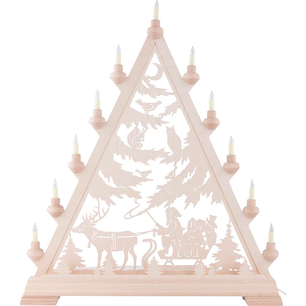 Kunstgewebe Taulin Schwibbogen Lichterspitze Nikolaus mit Schlitten (66cm) von Kunstgewerbe Taulin
