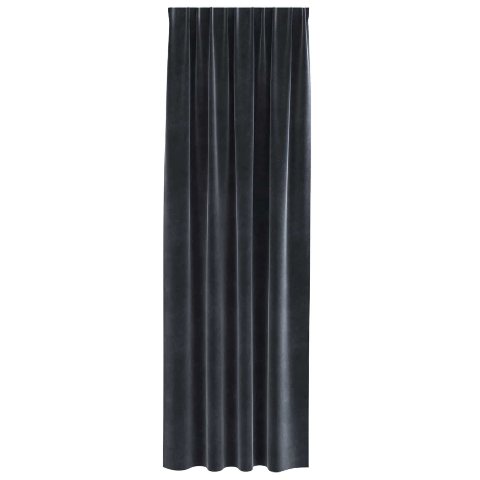 vidaXL Vorhang Vorhänge 2 stk. Dunkelgrau 140 x 260 cm Samt (2 St), Samt – Bild 4 von 5
