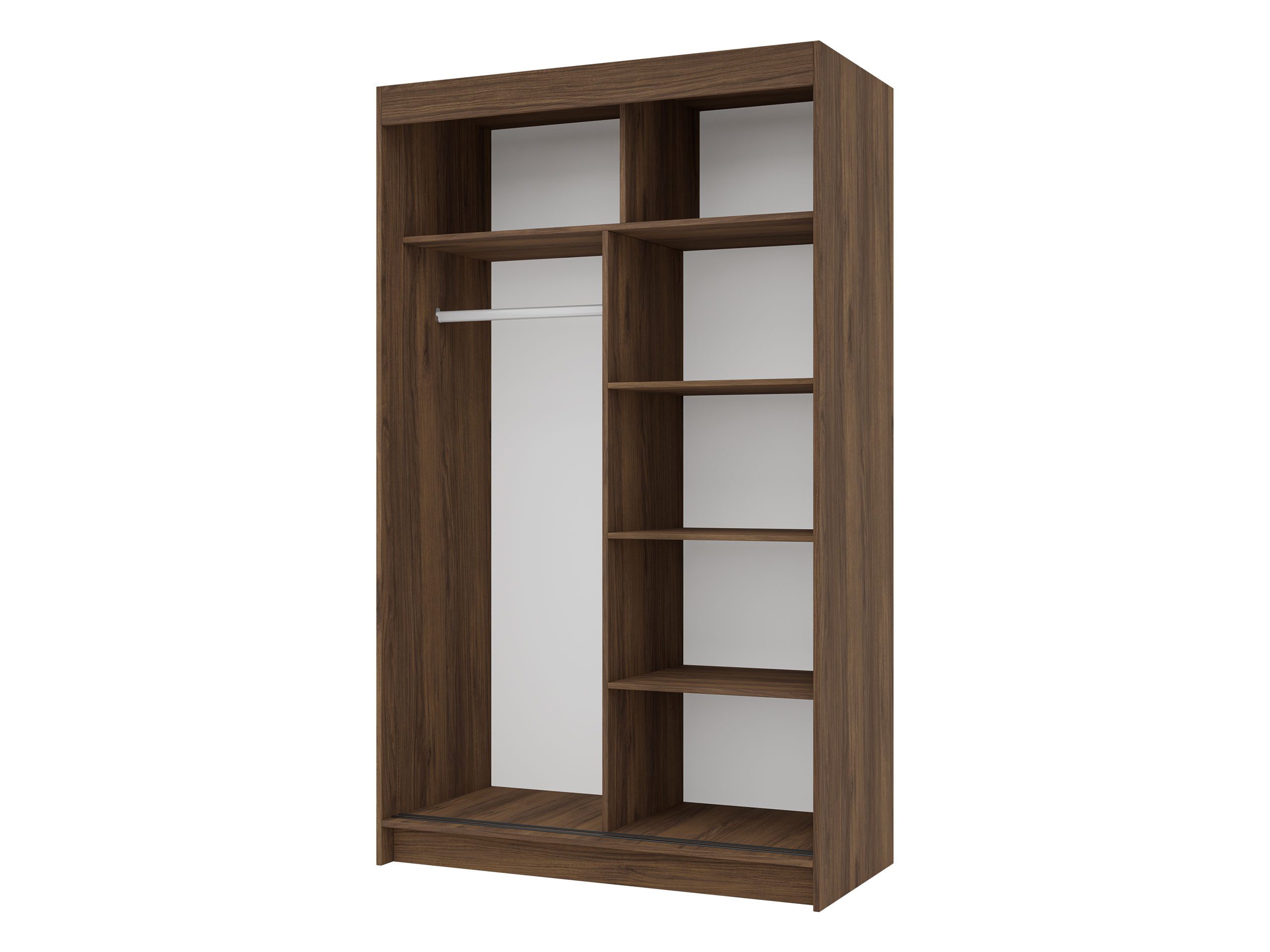 MIRJAN24 Kleiderschrank Infinity III 120 (mit zwei Schwebetüren) mit Kleiderstange, Frontspiegel, 120x58x200 cm