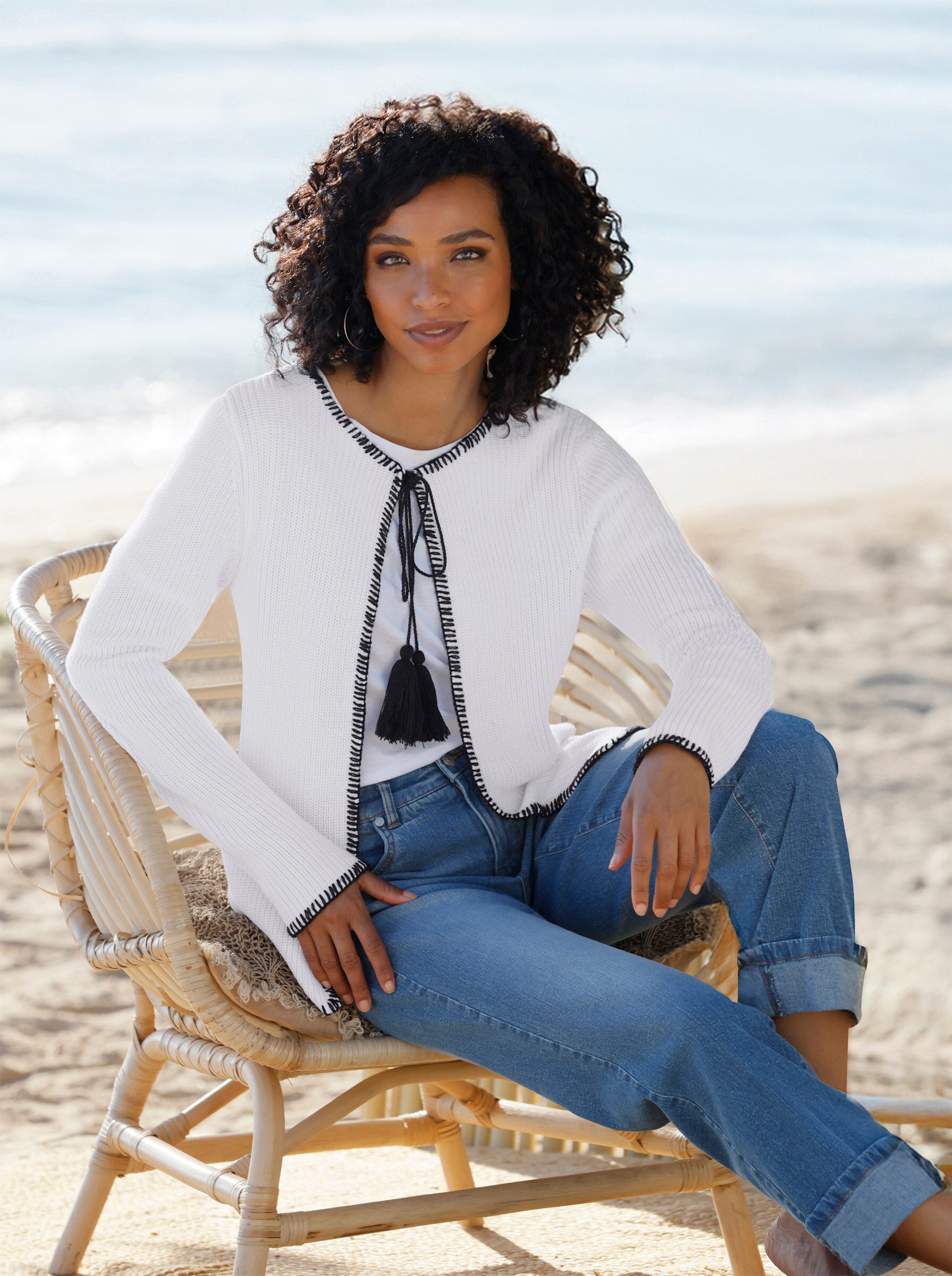 heine Strickjacke Cardigan Langarm Rippoptik
