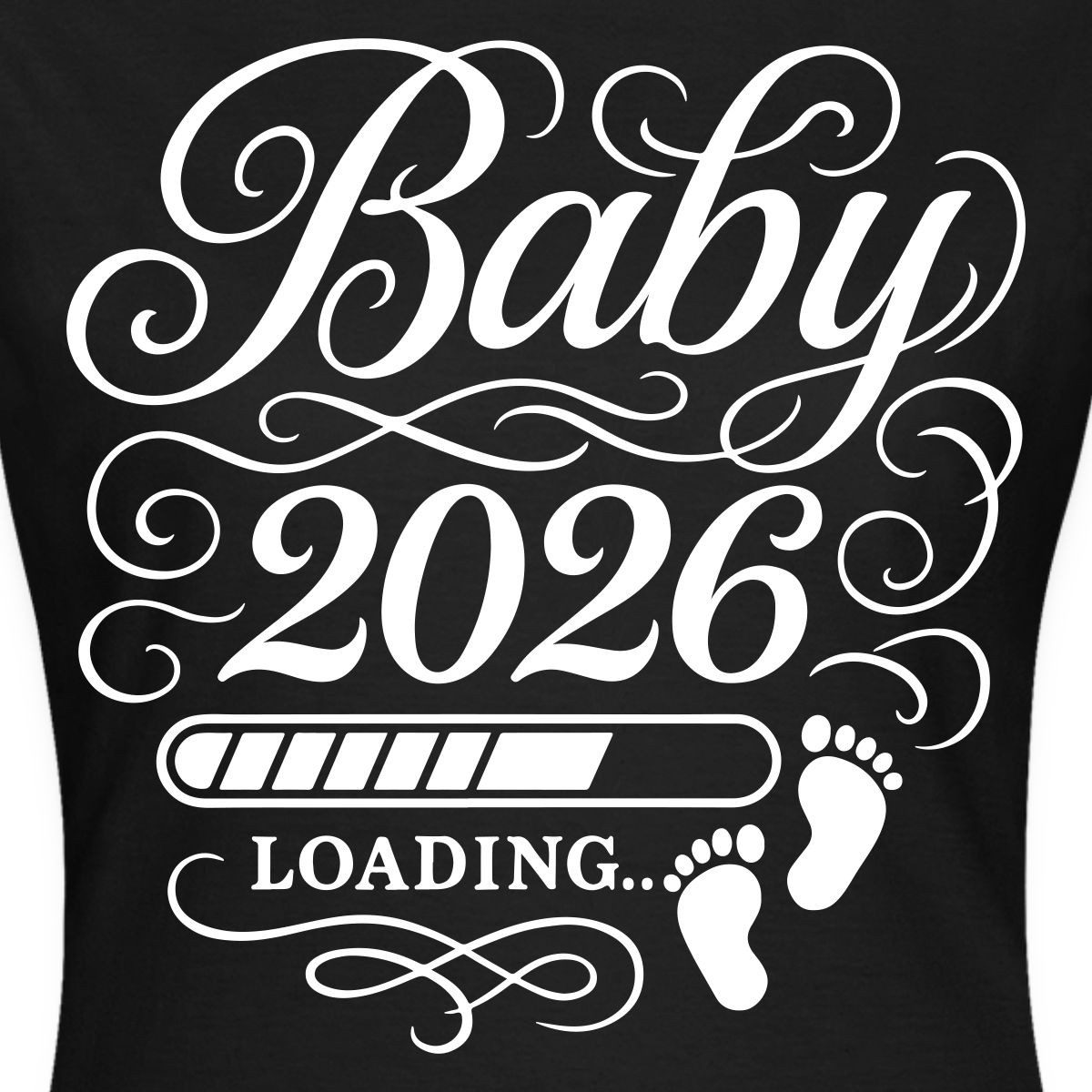 Spreadshirt T-Shirt Baby 2026 Loading Süße Schwangerschaft Frauen T-Shirt (1-tlg) Slim Fit, fällt klein aus
