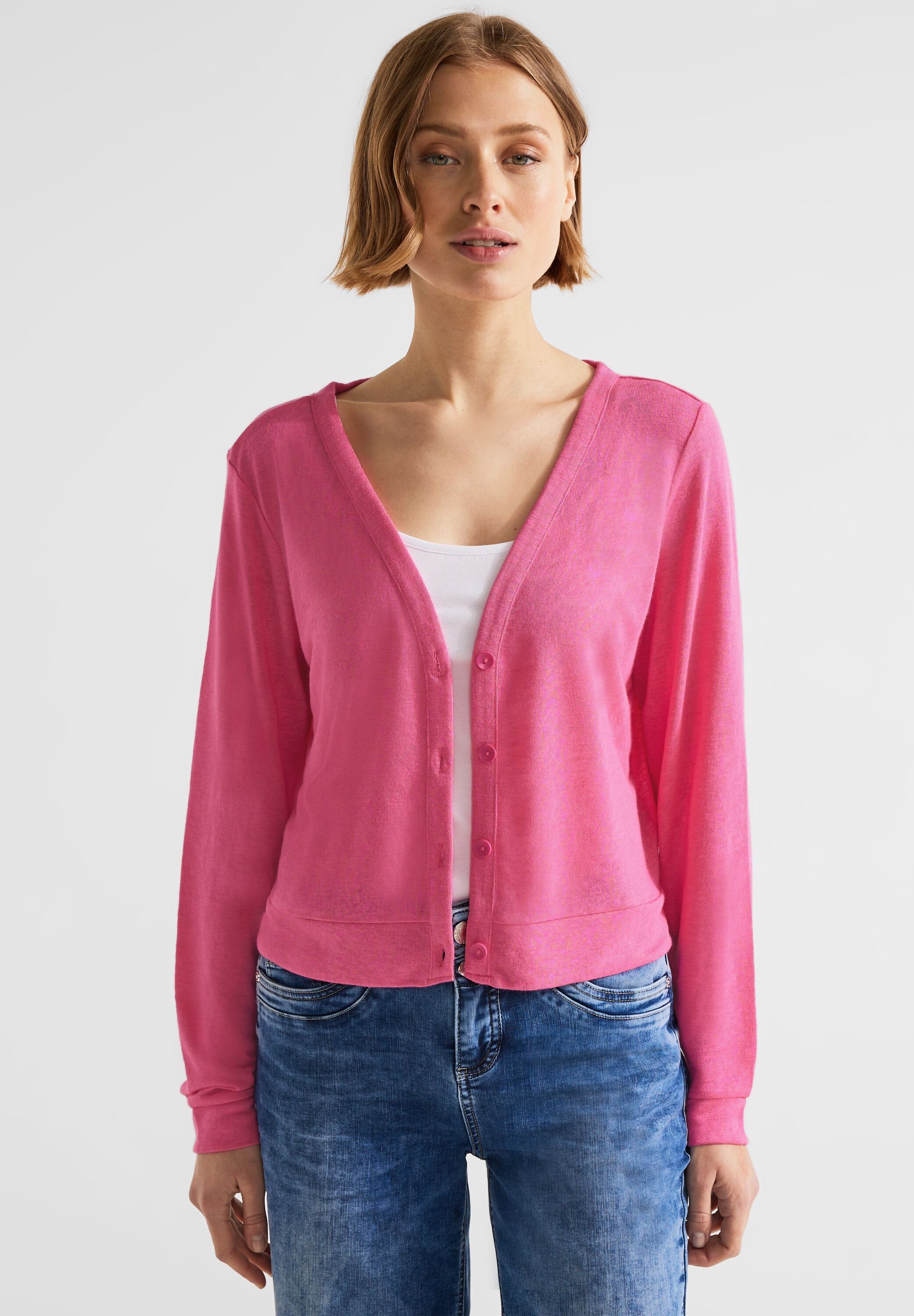 Unifarbe berry in Shirtjacke STREET rose ONE