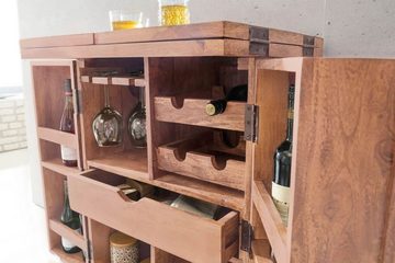 tinkaro Weinregal PUNA Weinschrank Akazie Barschrank Holzschrank