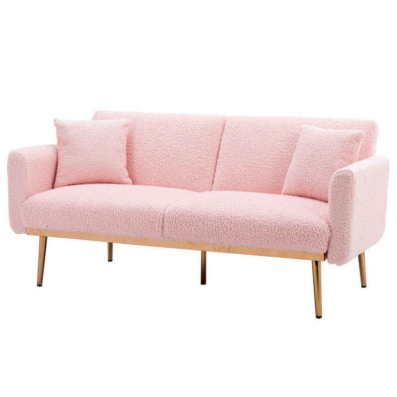 AUKWIK Sofa 2-Sitzer Klappsofa, Sitzfläche aus Samt oder Bouclé, mit Relaxfunktion, Rückenlehne neigbar 110°/140°/180°, 272 KG belastbar