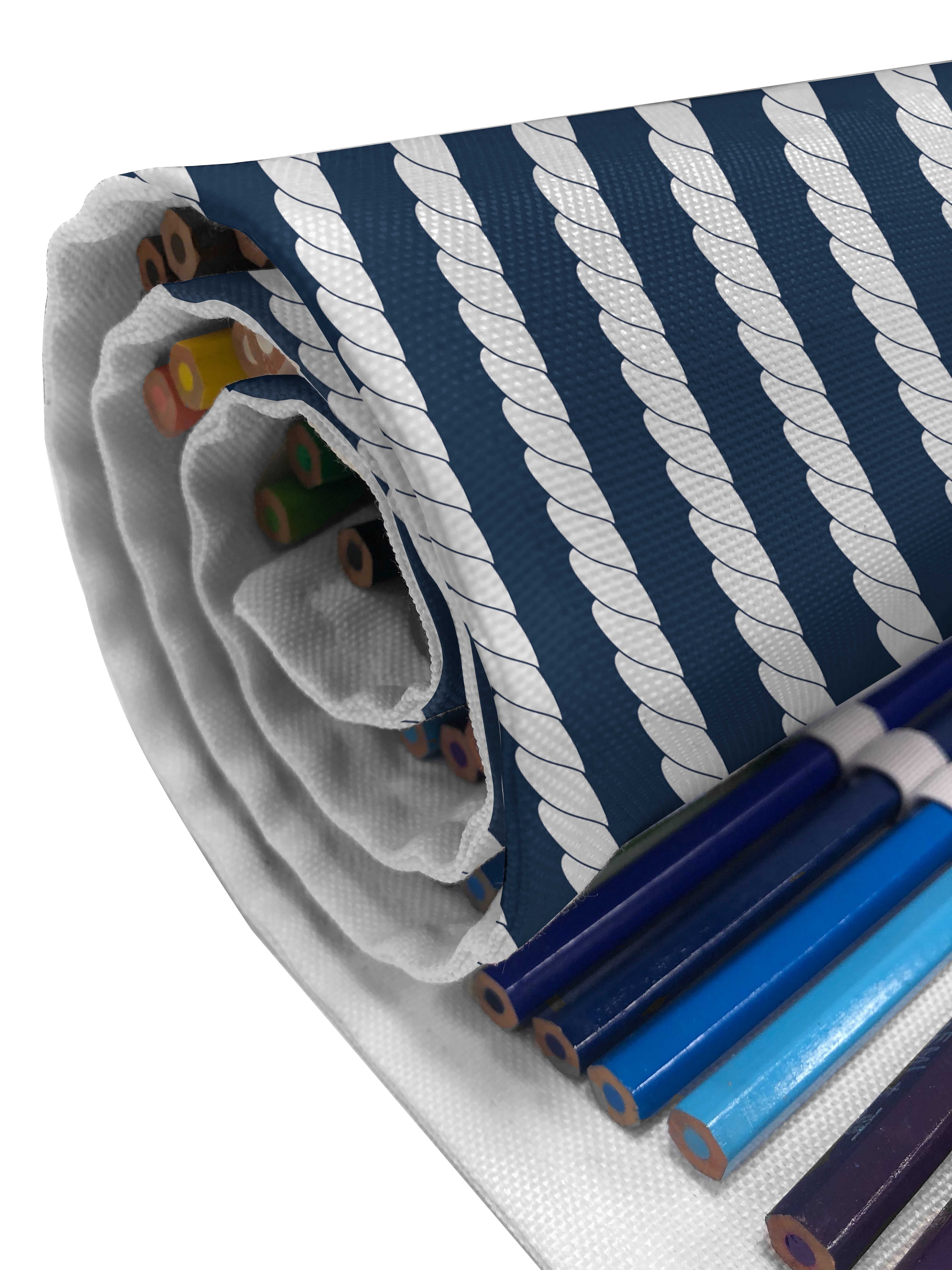 und weiß Segeltuch tragbar Blau Stiftablage langlebig Abakuhaus Marine und Seil-Streifen-Muster Organizer, Federmäppchen