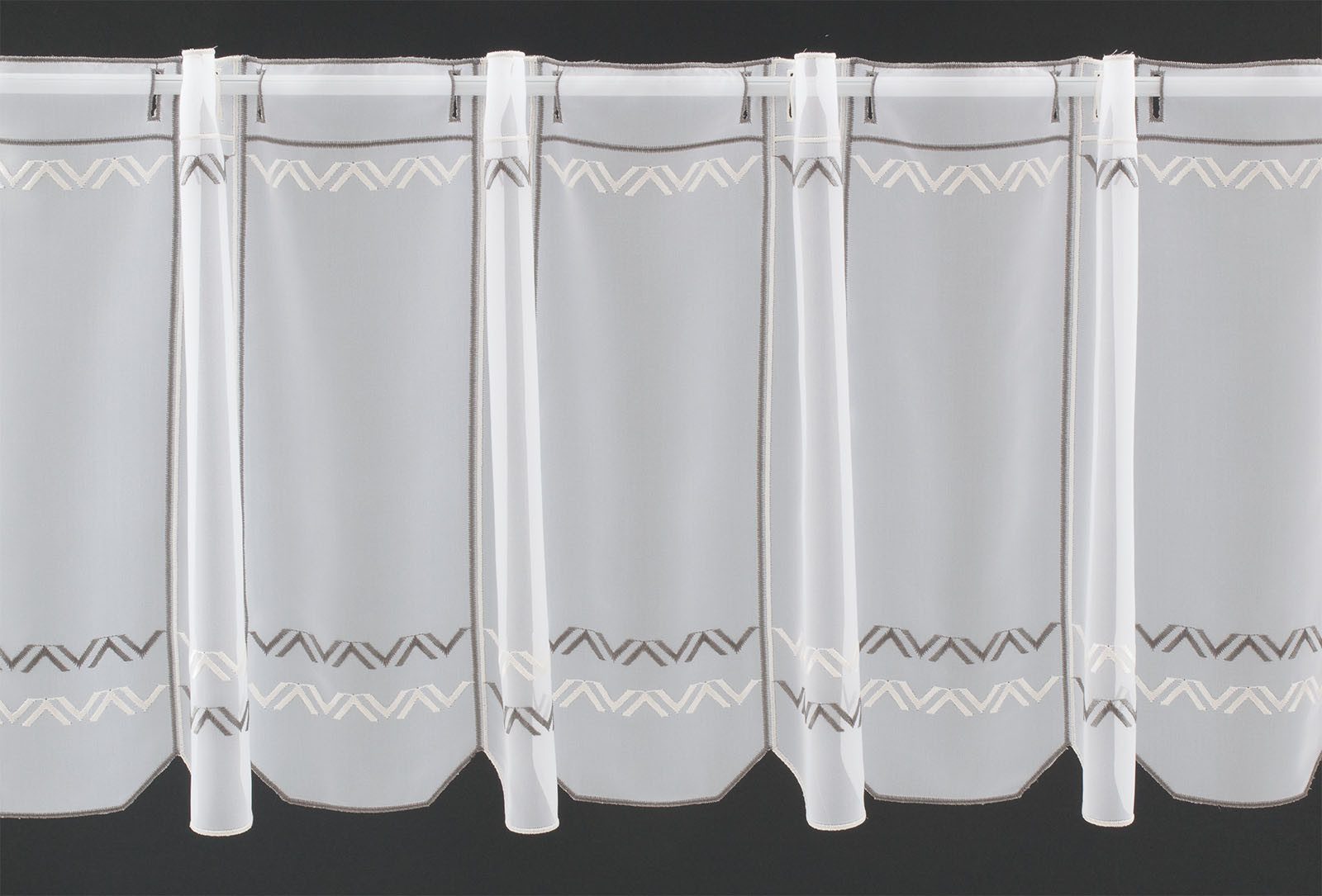 Gardinen Kranzusch Scheibengardine silber/weiß bestickt, Stangendurchzug, t günstig online kaufen