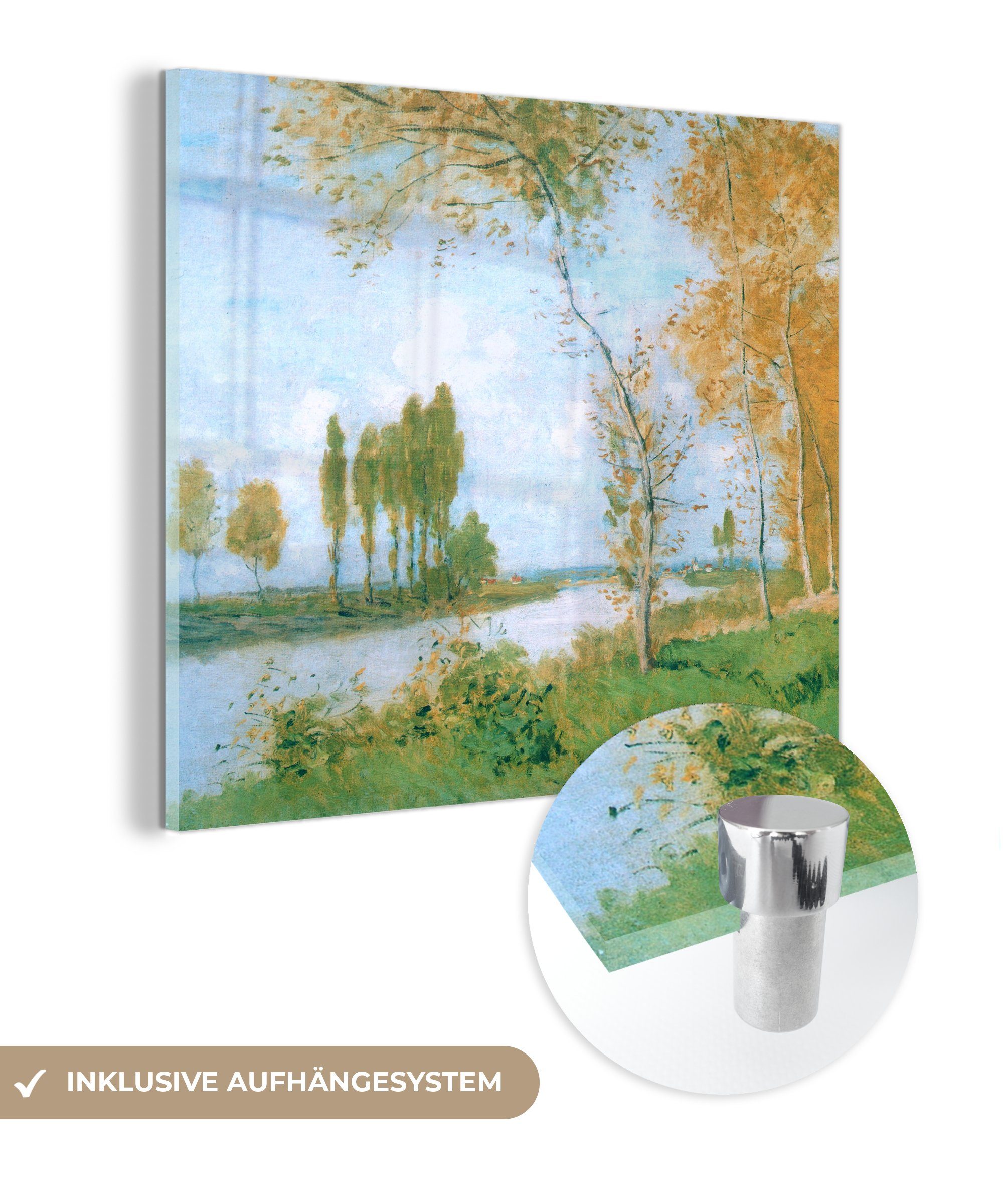 - Monet, Foto - MuchoWow (1 Wanddekoration Bilder in auf Acrylglasbild Wandbild Frühling auf Glas - Claude St), Glasbilder - Argenteuil Glas