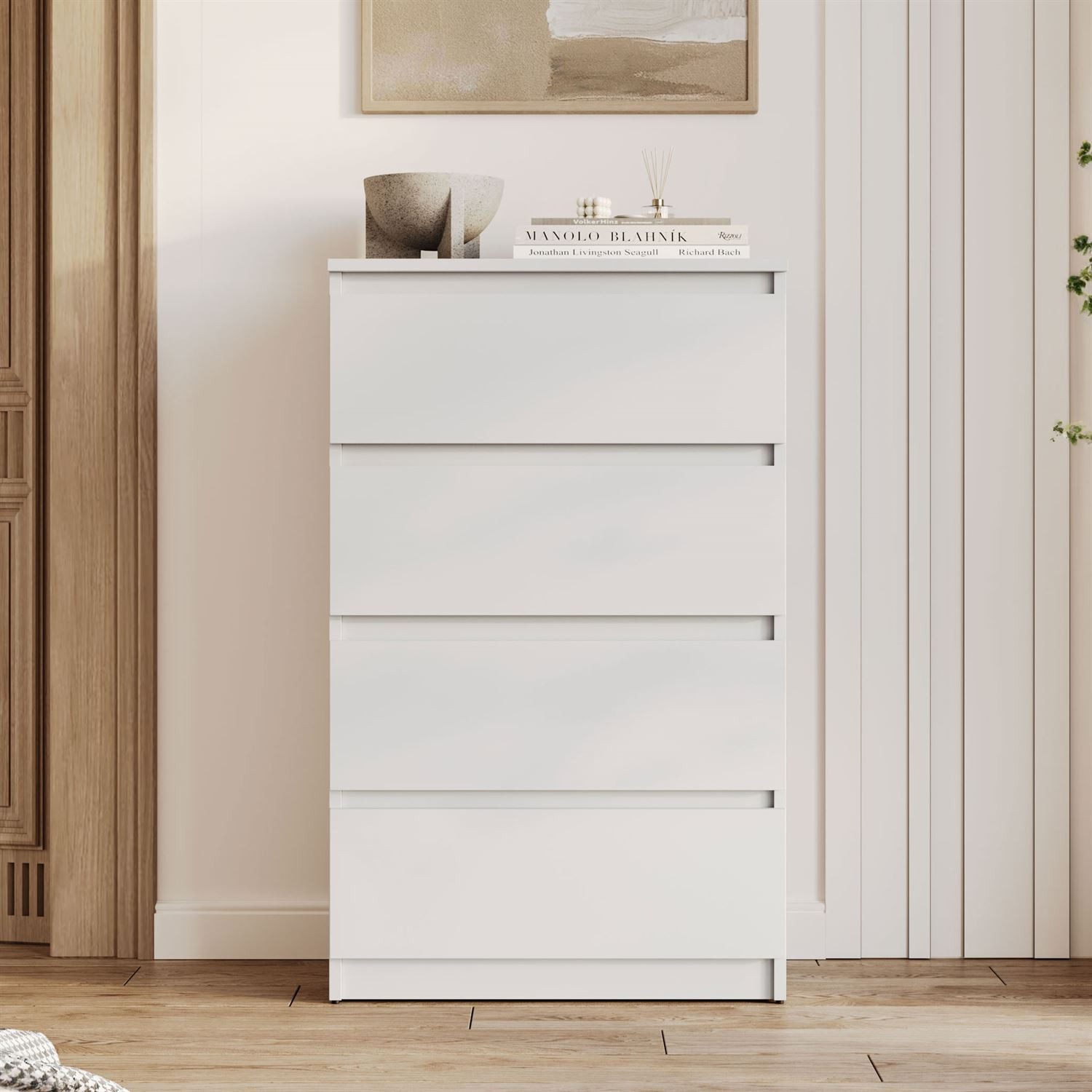 Lookway Kommode HANA M4 – elegante Kommode mit geräumigen Schubladen, Breite: 70 cm