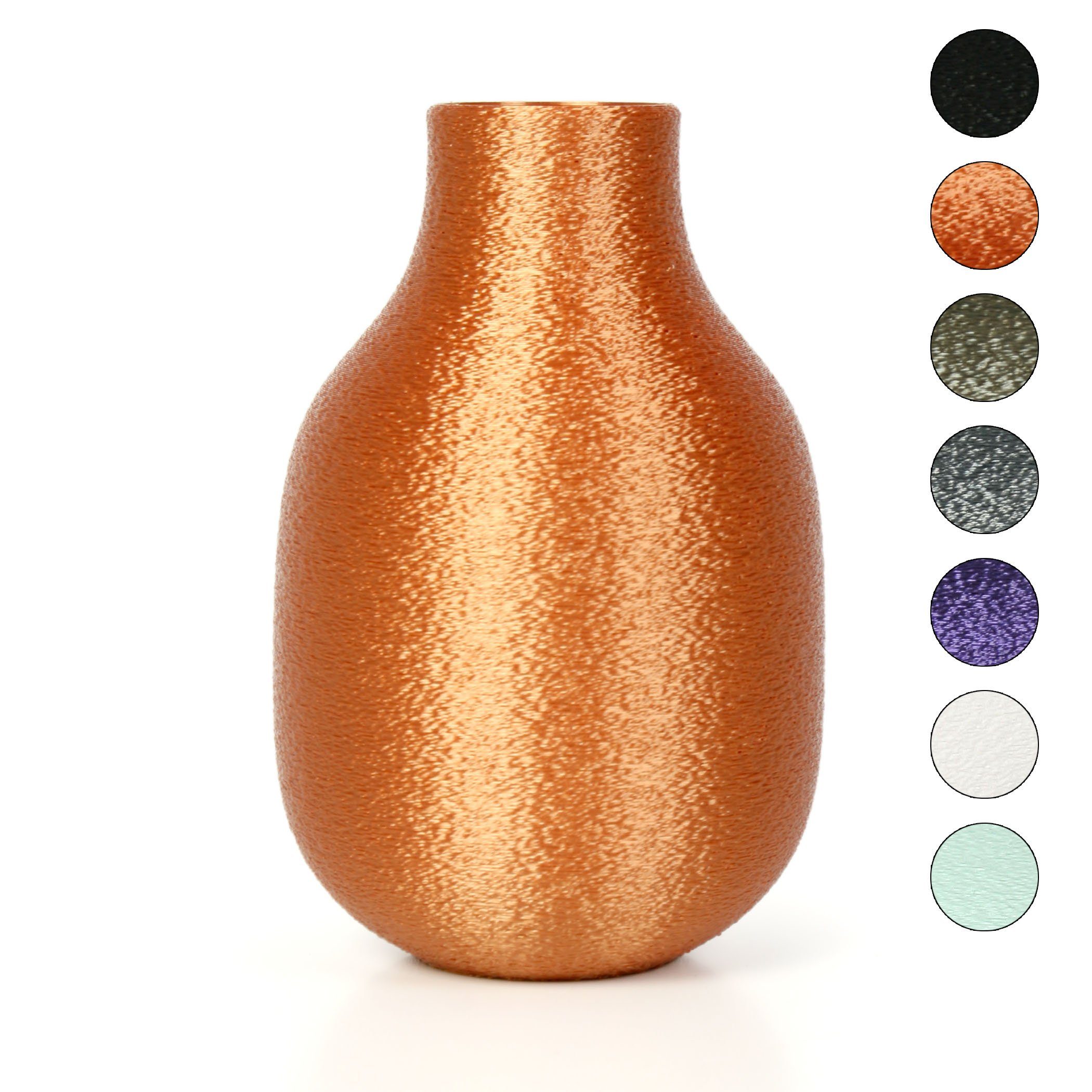 Kreative Feder Dekovase Designer Vase – Dekorative Blumenvase aus Bio-Kunststoff, aus nachwachsenden Rohstoffen; wasserdicht & bruchsicher Bronze