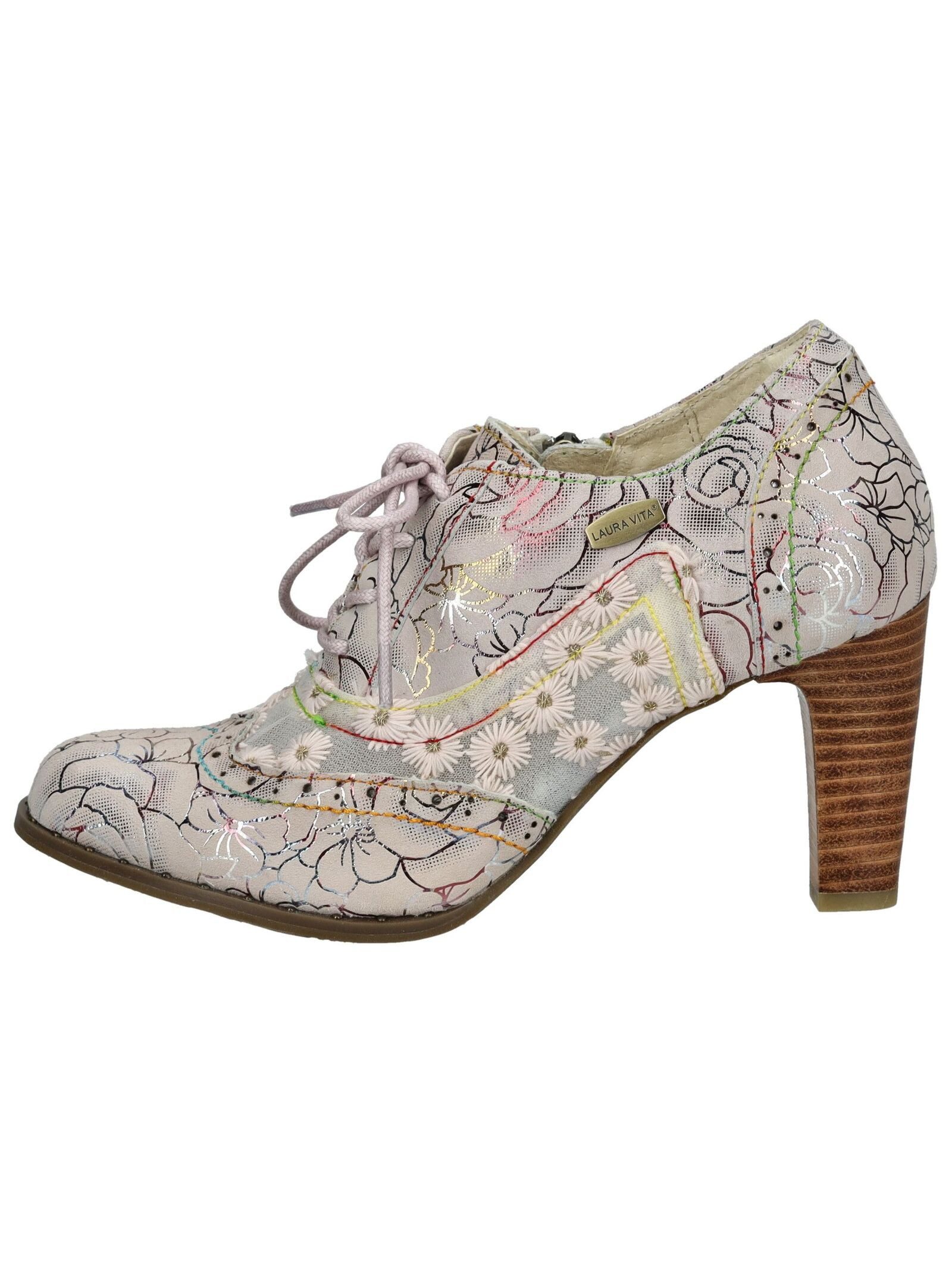 LAURA VITA Pumps Leder/Textil Schnürpumps günstig online kaufen