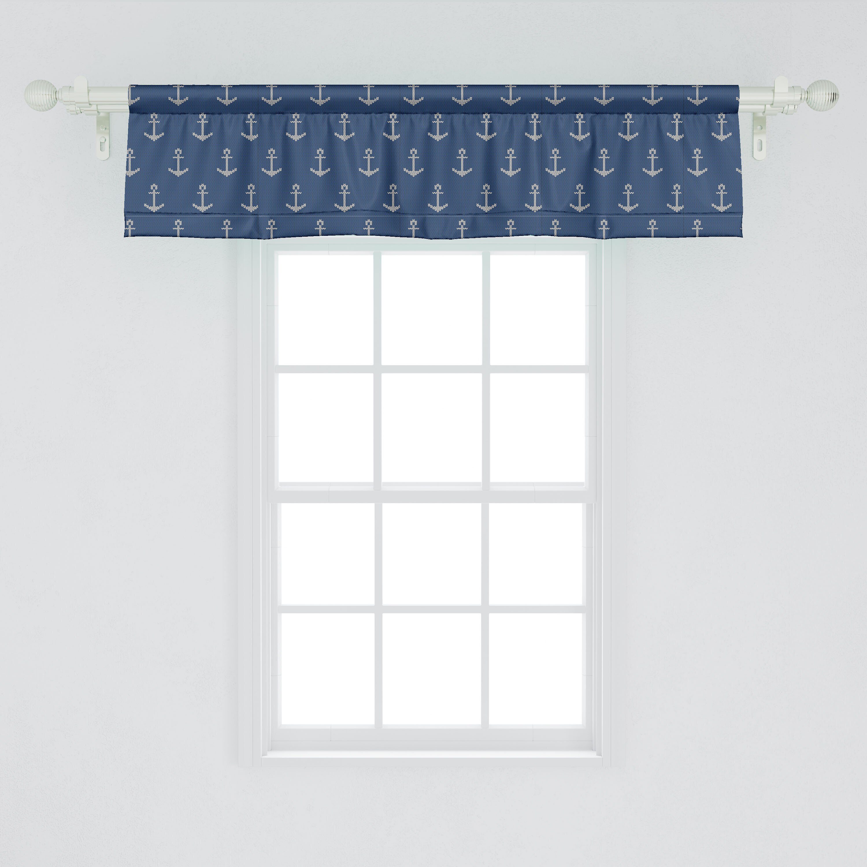 Scheibengardine Vorhang Volant für Küche Nordic Schlafzimmer Dekor Microfaser, Anker Winter-Hipster Abakuhaus, mit Stangentasche