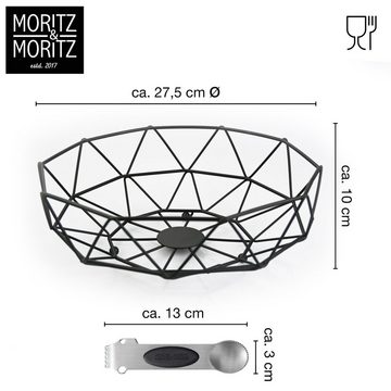 Moritz & Moritz Obstschale Obstkorb Schwarz, Metall, (27,5 cm), Korb für Geschenke, Früchte, Gemüse und Brot