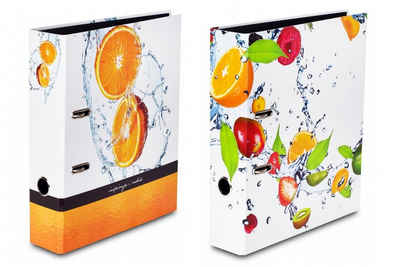 Livepac Office Aktenordner 2 verschiedene Motivordner "Livepac Fruits" / DIN A4 / "Orange + Früc