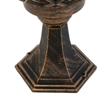Licht-Erlebnisse Außen-Stehlampe KAIRO, ohne Leuchtmittel, Außenleuchte stehend in Schwarz Kupfer Rustikal Vintage