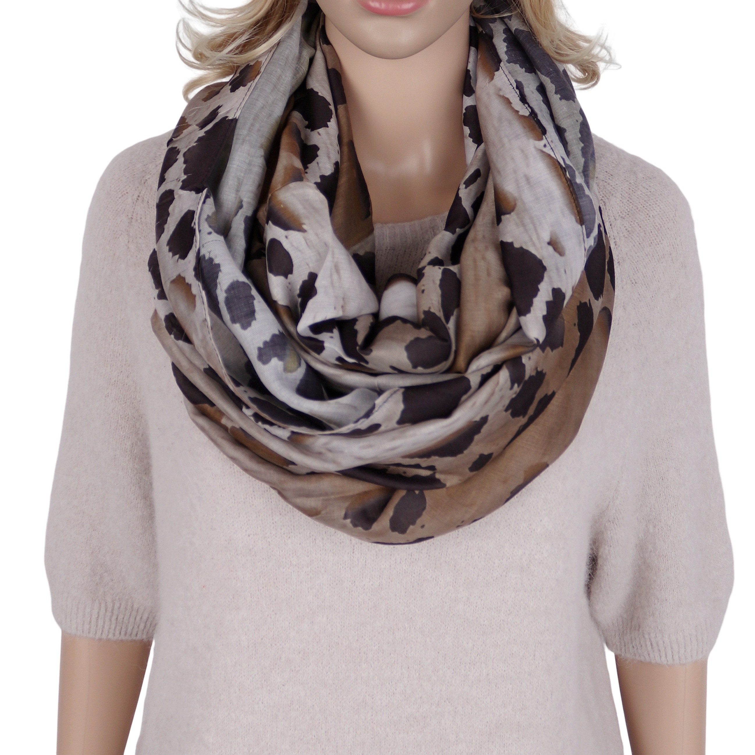 MIRROSI Loop Damen Schal Weich XXL Breit 90x170cm noch mehr Volumen, Schlauchschal, (ca.90x170cm, zweimal um den Hals wickelbar), Damen Halstuch Stola ideal für Frühling,Sommer, Herbst