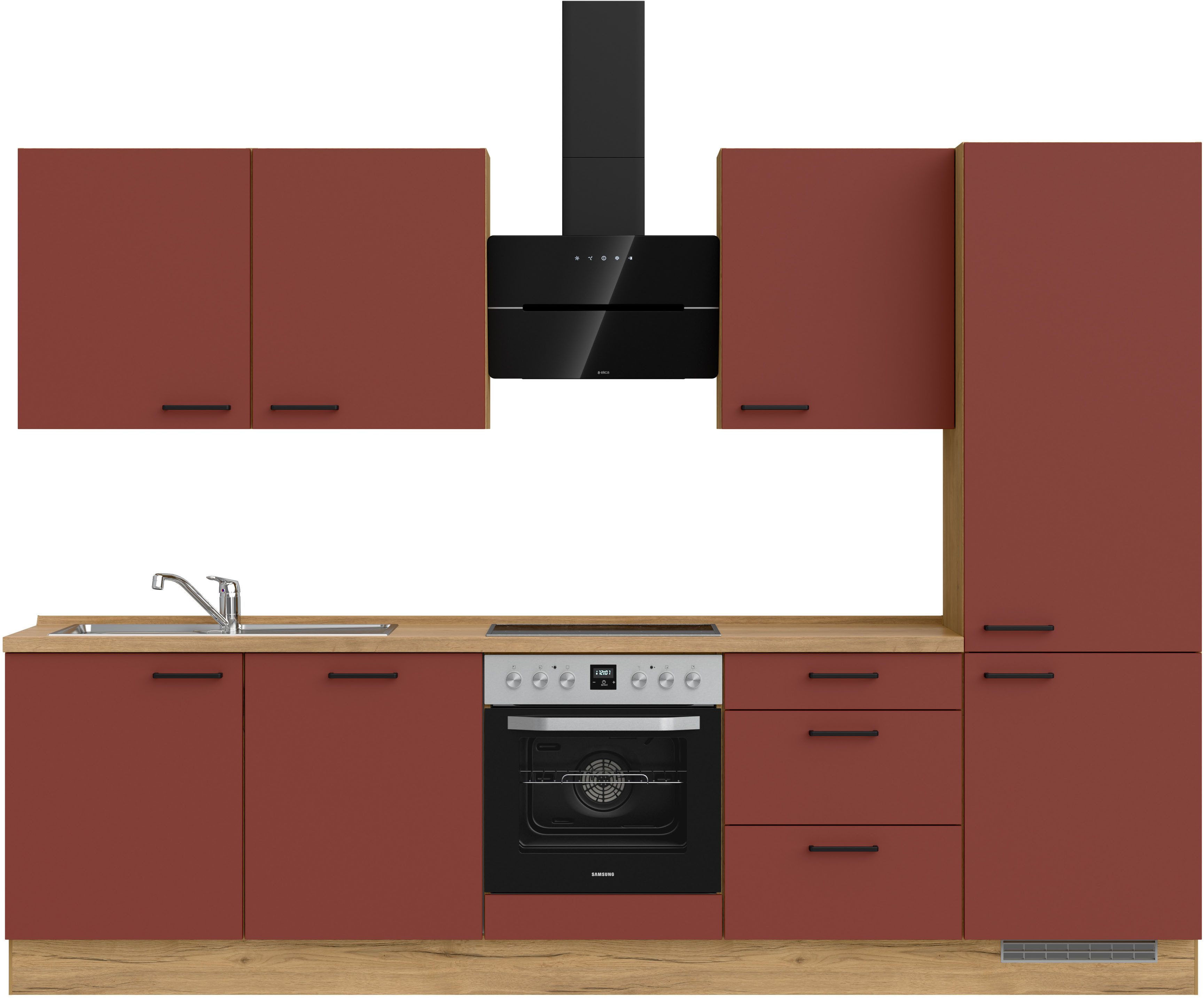 nobilia® Küchenzeile "Easytouch II", NEU: individuell anpassbar mit gratis Profi-Beratung, vormontiert, Breite 300 cm, Ausrichtung wählbar, wahlw. mit E-Geräten