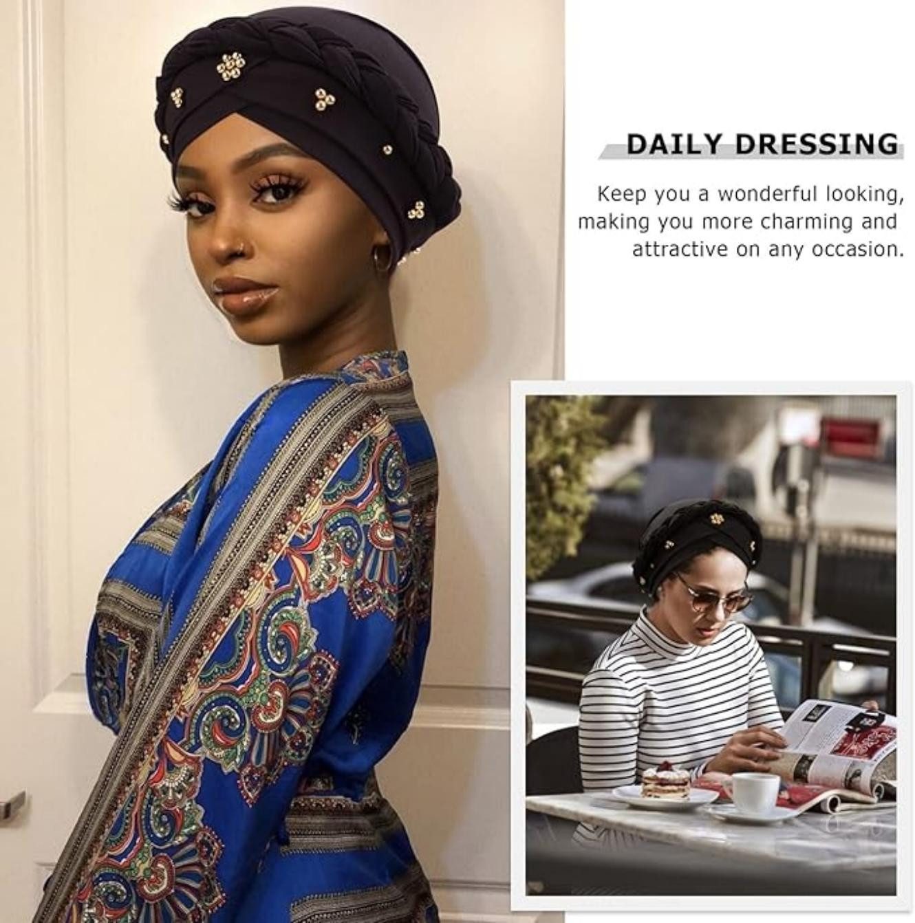Coonoor Turbanmütze Afrikanischer Damen Geflecht Kopfbedeckung günstig online kaufen