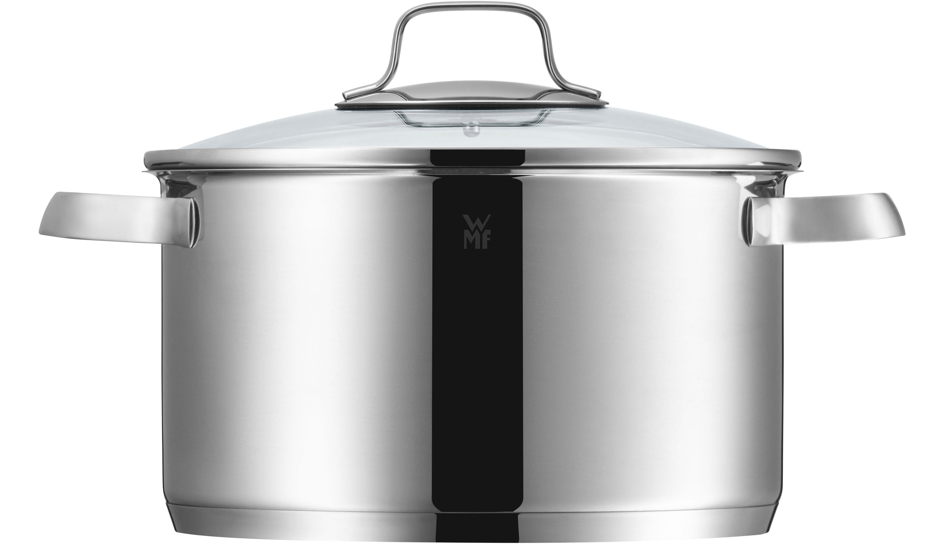 WMF Topf-Set Belmonte, mit Glasdeckeln, Cromargan® Edelstahl Rostfrei 18/10 (Set, 9-tlg), spülmaschinengeeignet, Innenskalierung, für alle Herdarten geeignet