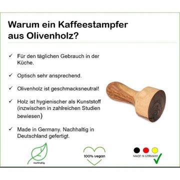 Olivenholz-erleben Tamper Tamper / Kaffeestampfer aus Olivenholz