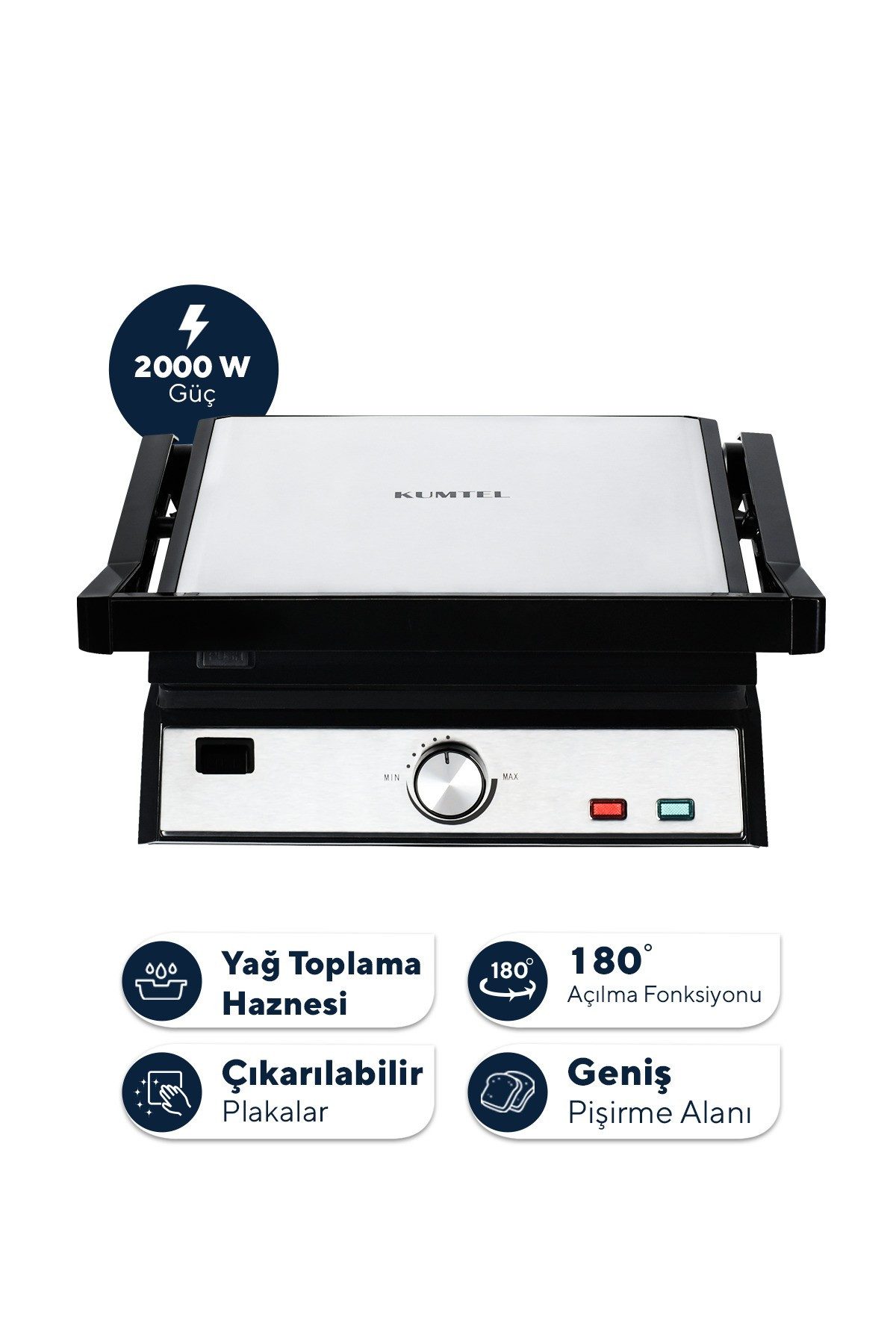 Opviq Sandwichmaker TTM-05, 2000 W, 2000 W, 180° Öffnung, Cool Touch