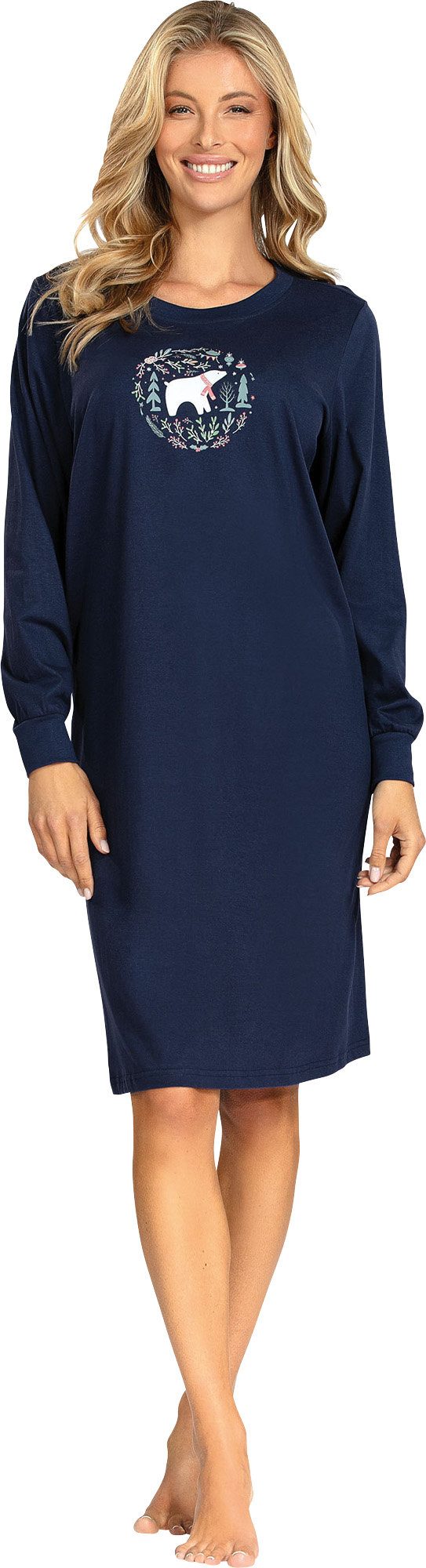 comtessa Nachthemd Damen-Nachthemd Single-Jersey Tiermotiv