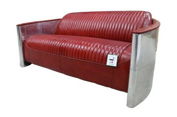 JVmoebel Sofa, Ledersofa Couch Polster Sofa Aluminium Dreisitzer Vintage Luxus