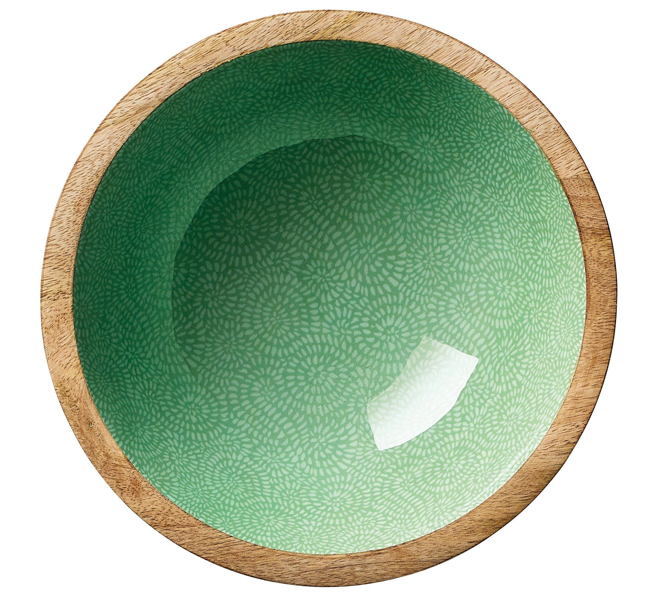 ZASSENHAUS Schüssel Schüssel Schale Obstschale Mangoholz Ø20 x 8cm ZASSENHAUS BRUSH GREEN, Material: Mangoholz