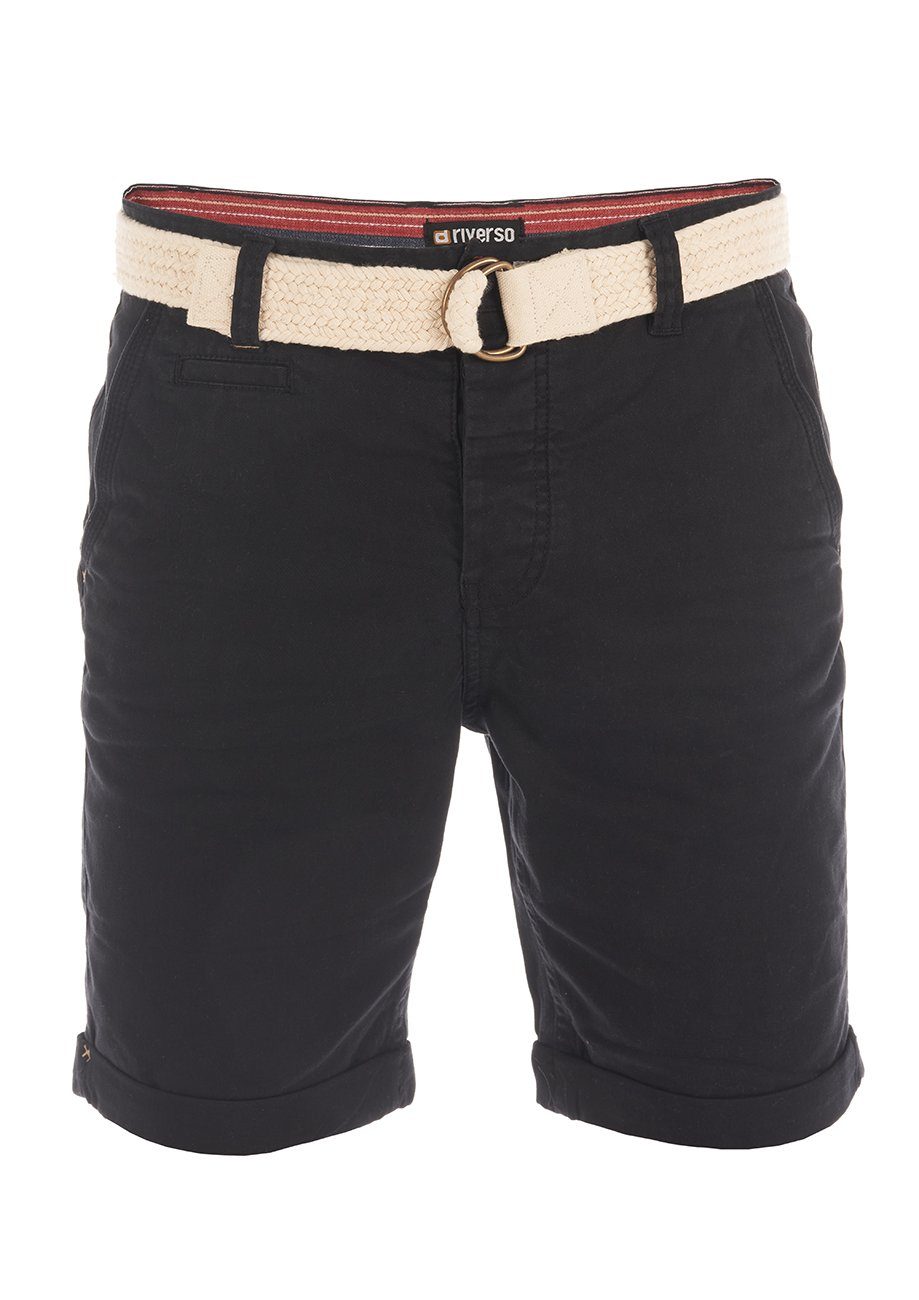 riverso Chinoshorts Herren Shorts RIVHenry Regular Fit Bermudashorts mit Gürtel