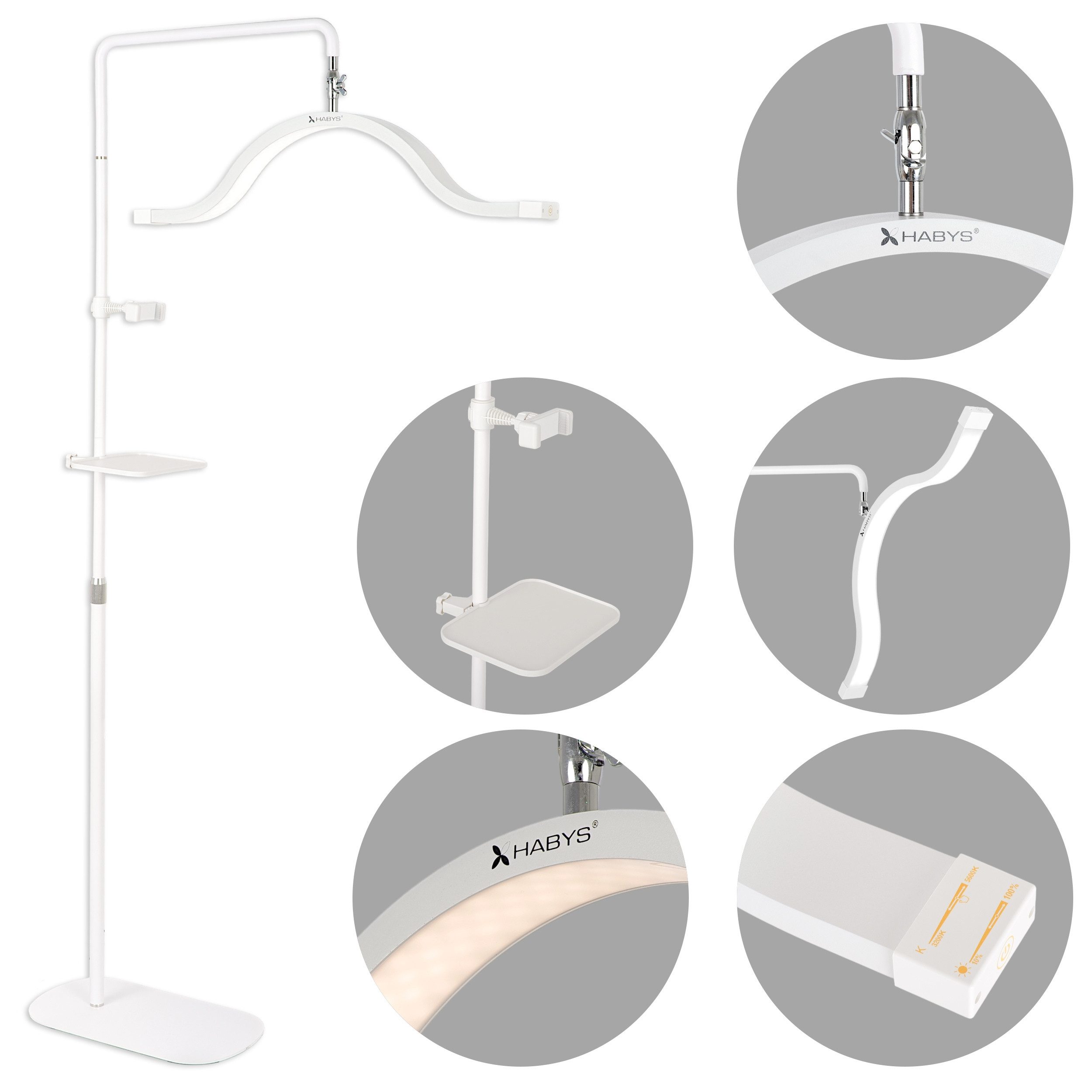 Habys Massageliege VENA LED-Kosmetiklampe 45W für Wimpern Augenbrauenstyling Make-up