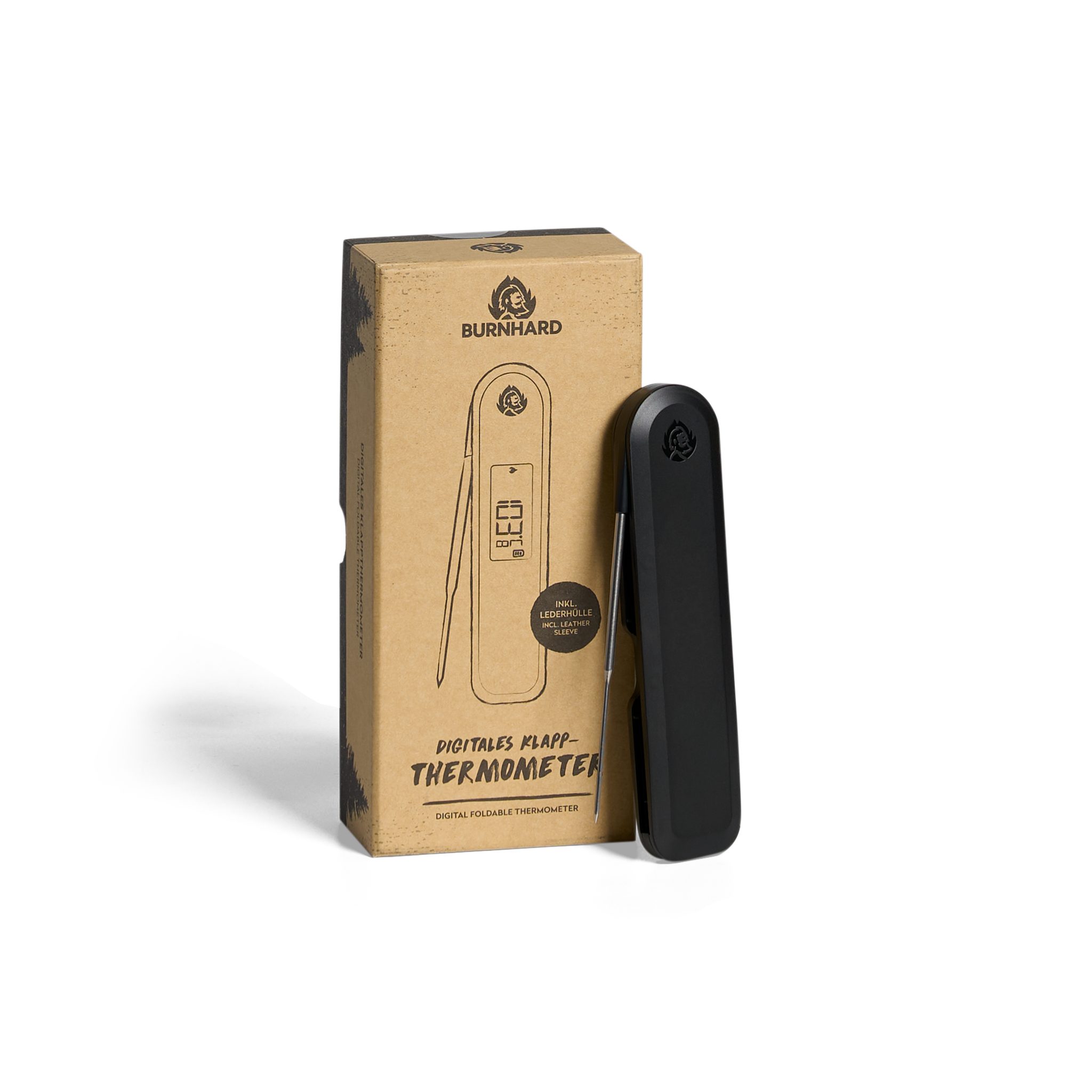 BURNHARD® Grillthermometer Einstich-Thermometer, klappbar, Einstich-Thermometer klappbar