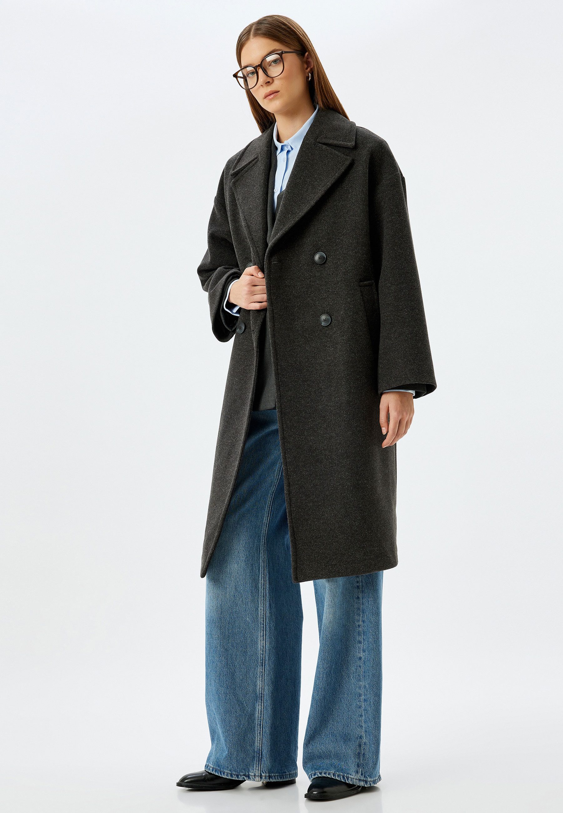 Koton Langmantel Regular Mit Knöpfen Langmantel