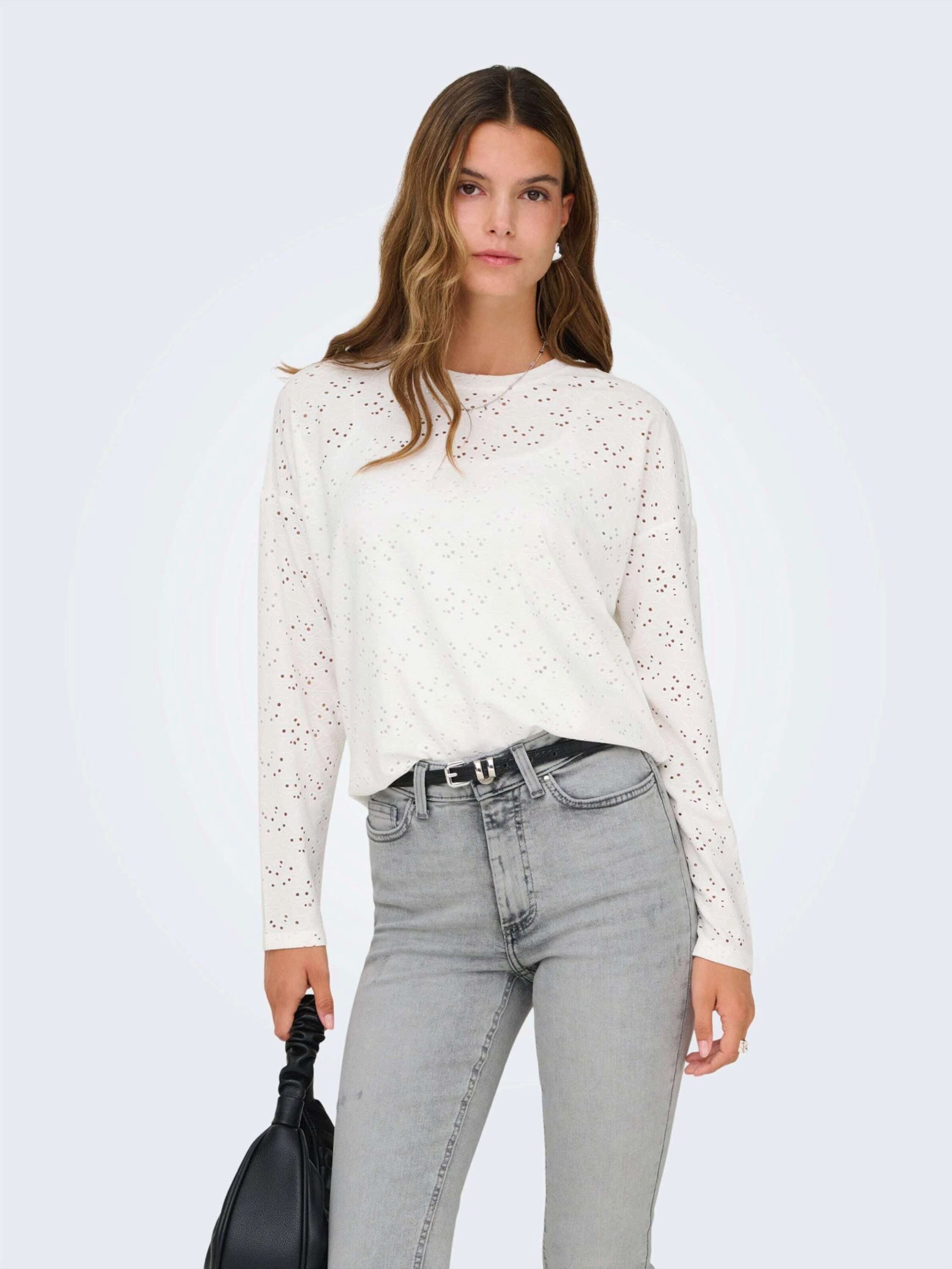 ONLY Langarmshirt ONL Smilla (1-tlg) Lochmuster