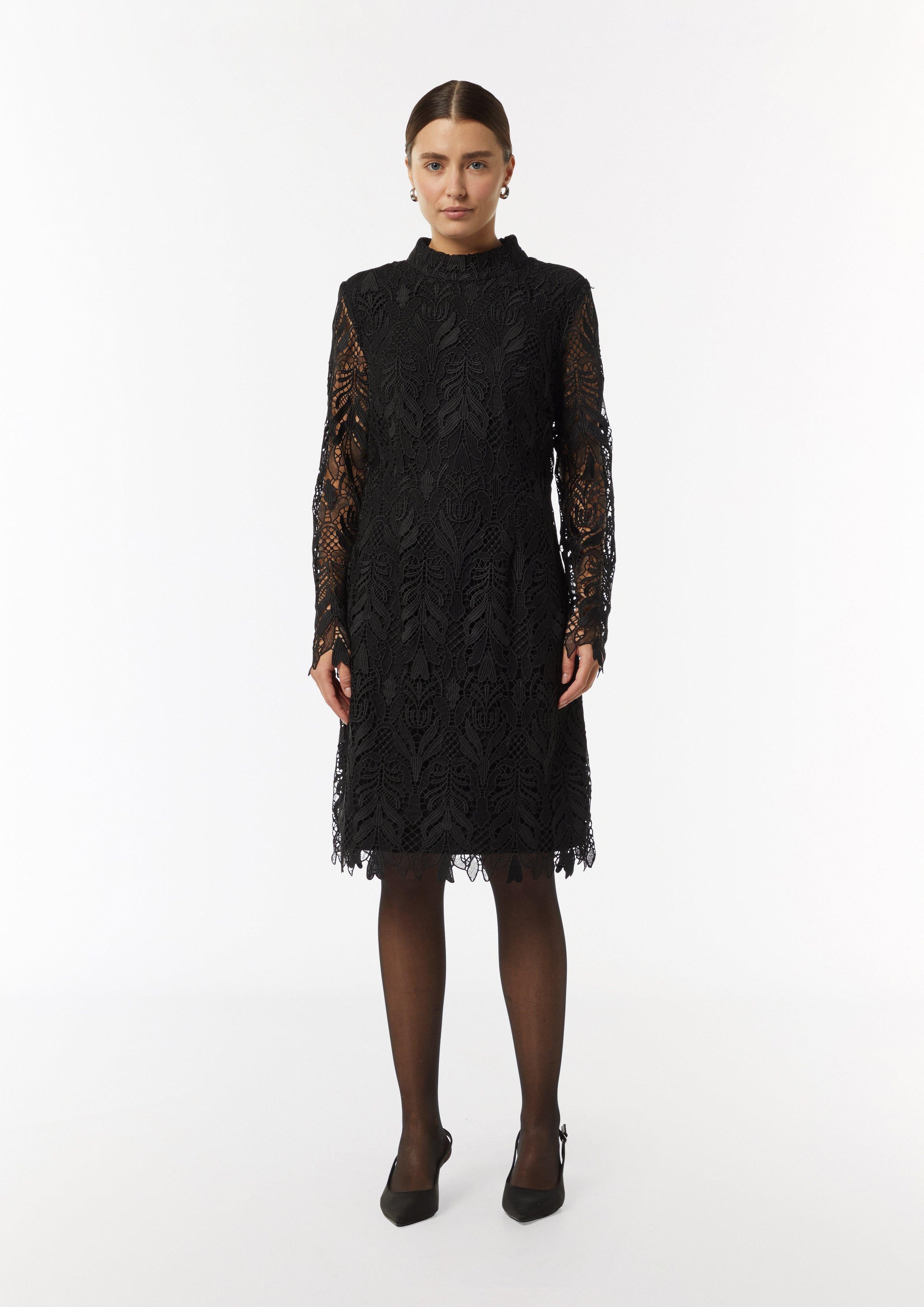 Minikleid Edles Spitzenkleid mit Stehkragen