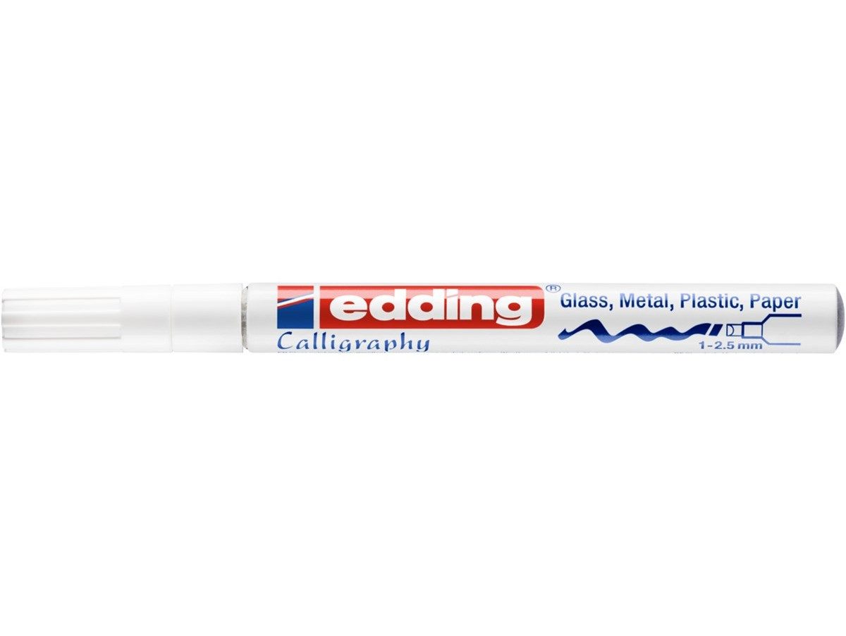 edding Lackmarker Glanzlack-Marker 753 creative Schreibfarbe Weiß 1-2,5 mm, Kalligrafie Spitze